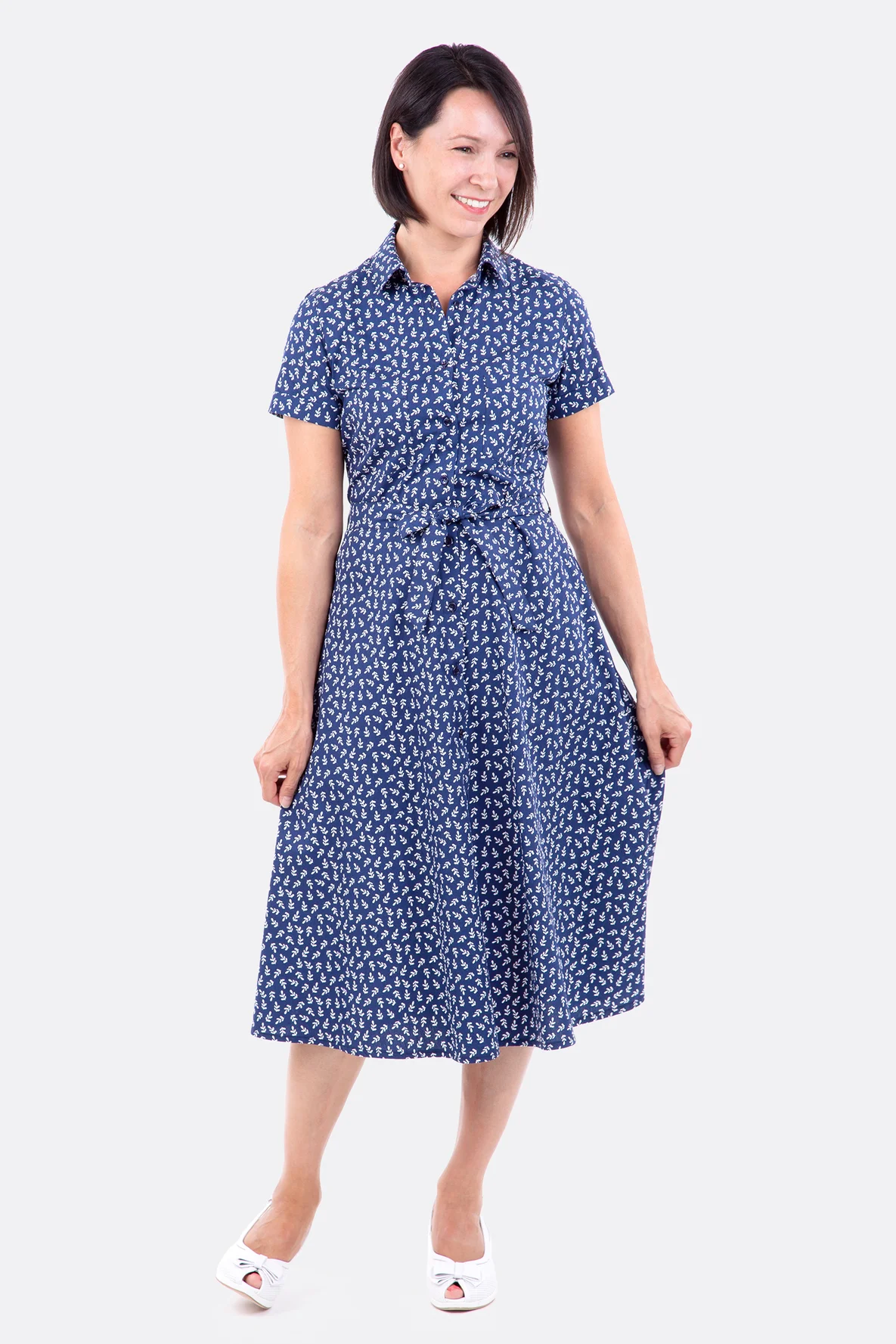 Schnittmuster Blusenkleid Rocklänge Midi Baumwollstoffe