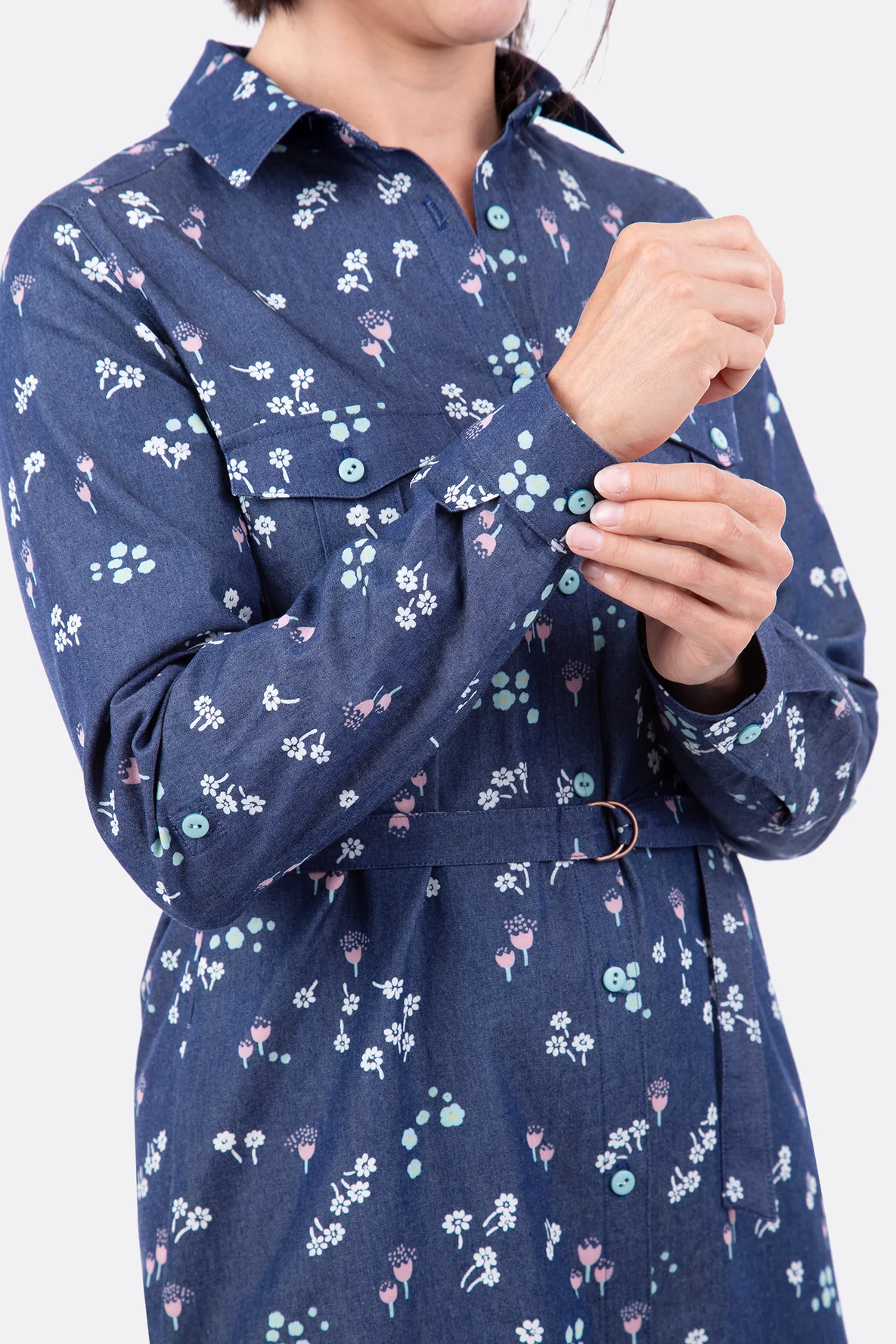 Schnittmuster Jeanskleid Ärmel Manschette nähen