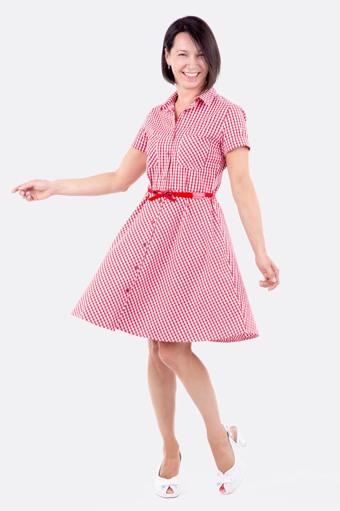 Schnittmuster Anleitung Kleid Hemdbluse Fifties Style 