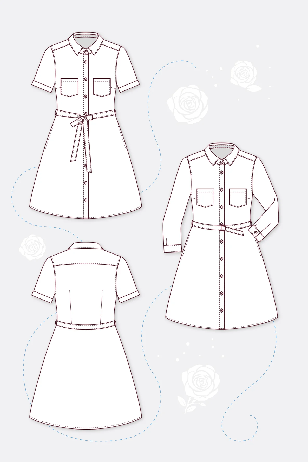 Schnittmuster Blusenkleid Holly Varianten