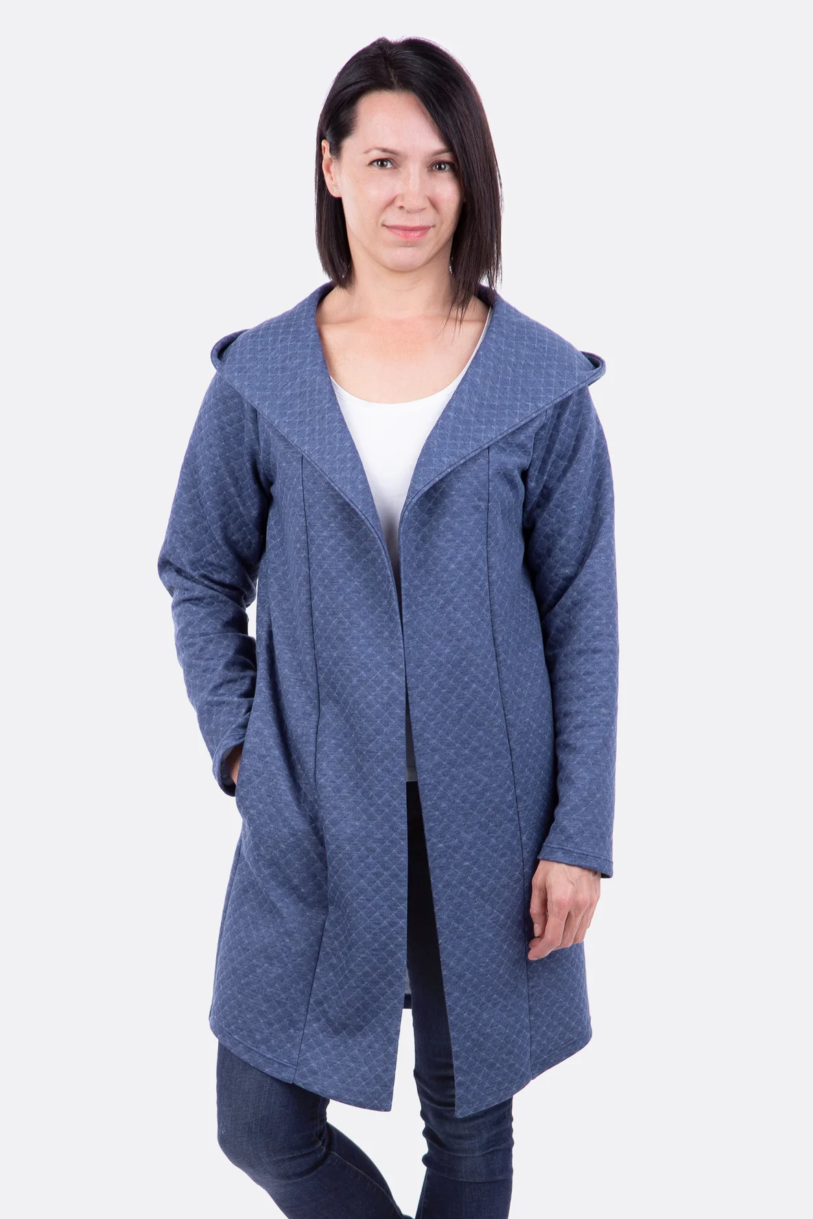 Schnittmuster Damenmantel Steppsweat einfach nähen Kapuze