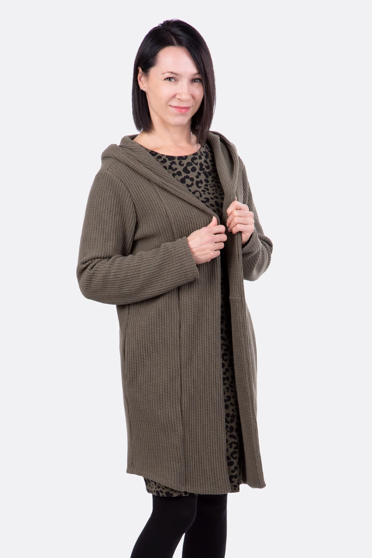 Schnittmuster Strickmantel selbernähen Kapuze