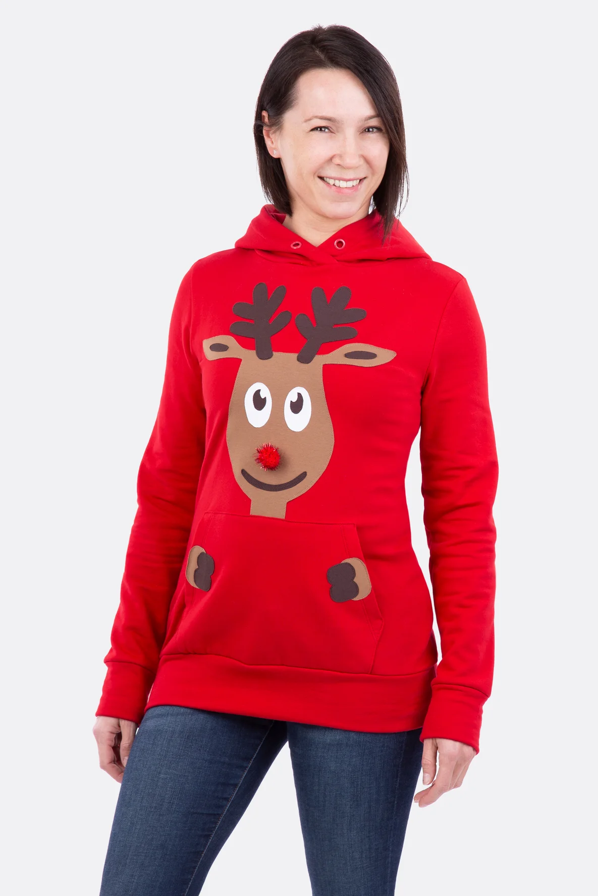 gratis Rentier Applikation Weihnachtspullover