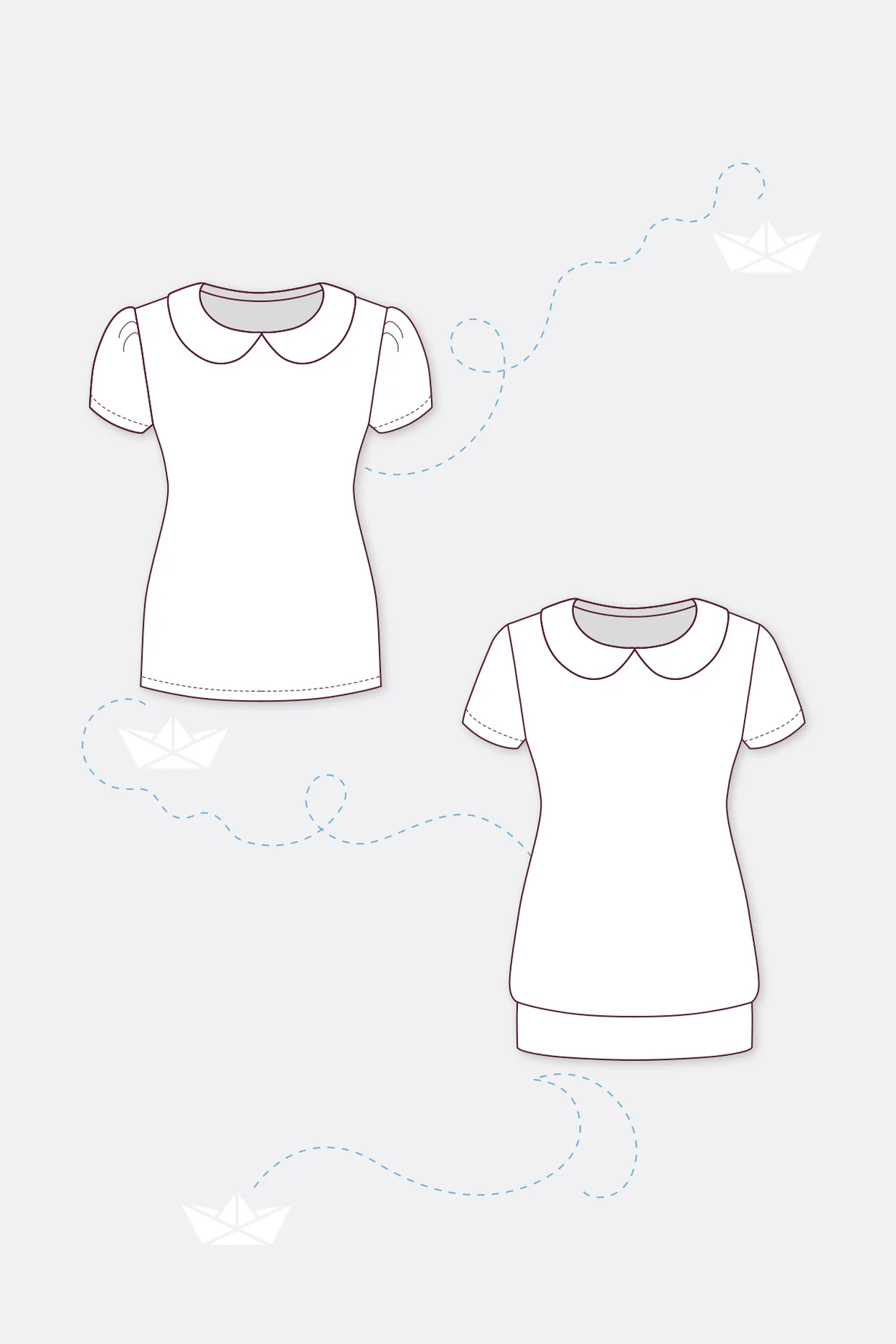 Schnittmuster Damen Bubikragen Shirt Naehanleitung