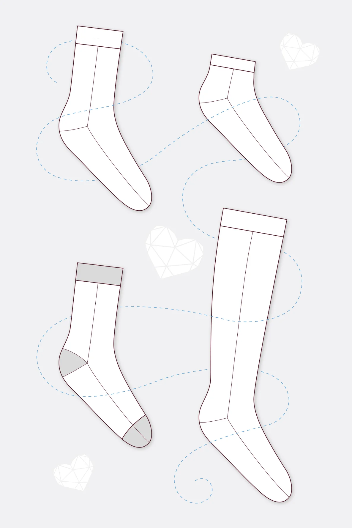 Schnittmuster Jerseysocken Varianten nähen