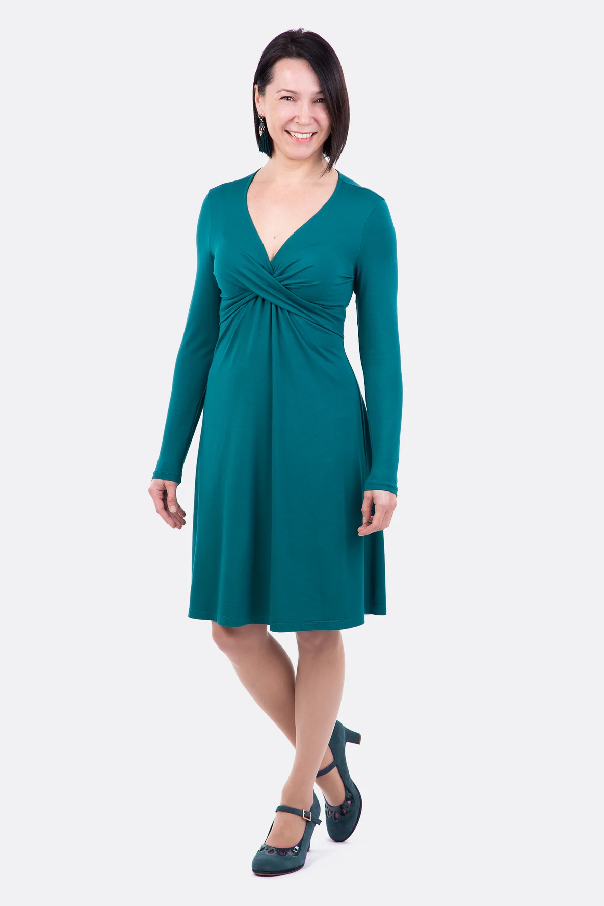 Schnittmuster Knotenkleid Jersey festlich nähen