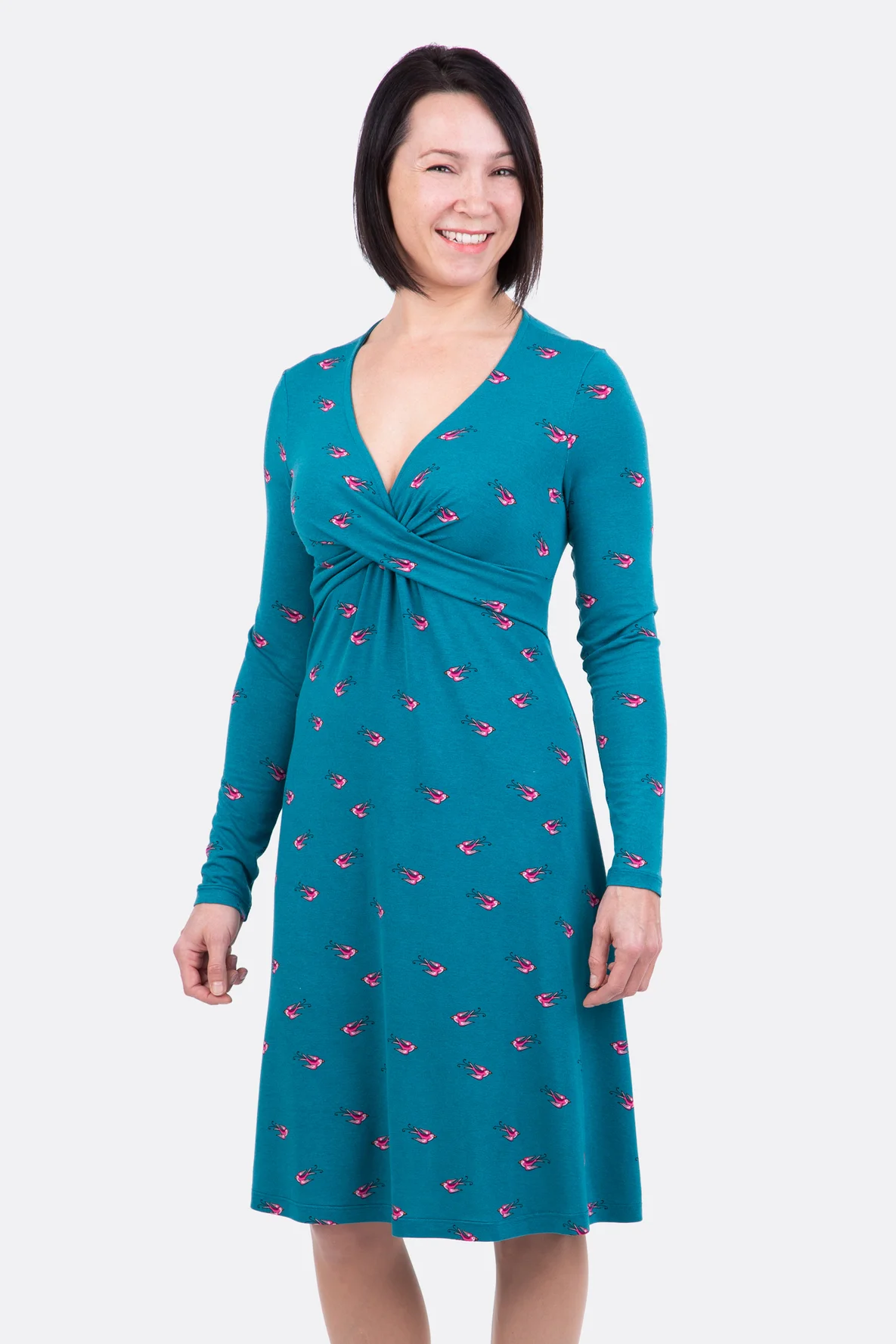 Schnittmuster Knotenkleid Wickeloptik Jersey nähen