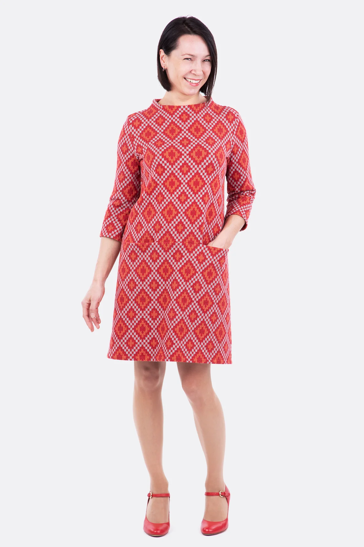 Schnittmuster Kleid A-Linie Albstoffe Jacquard