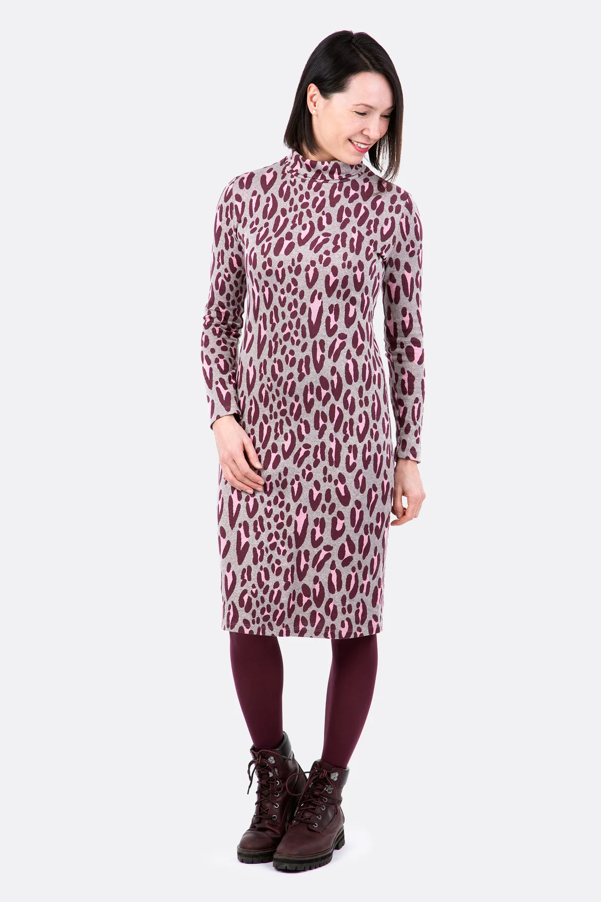 Schnittmuster Rollkragenkleid Strickstoff Leo Naehanleitung