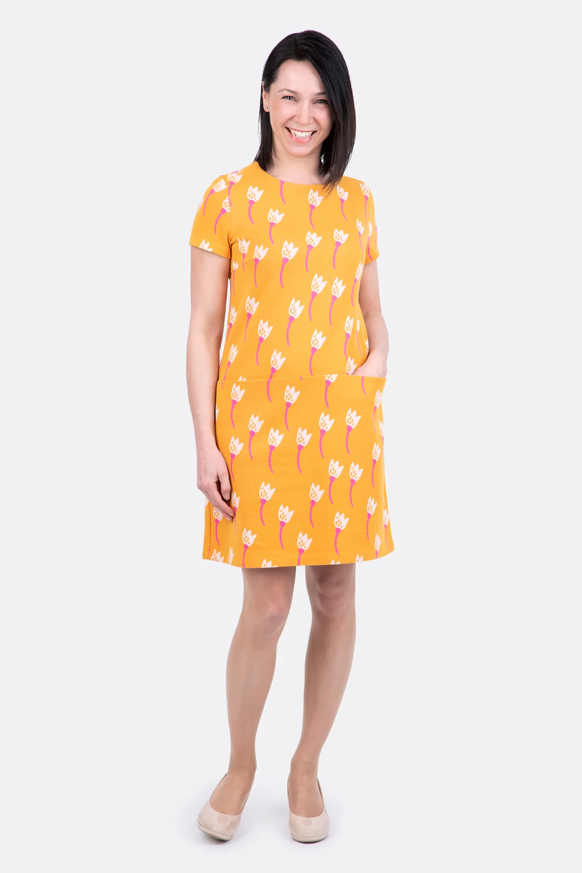 Schnittmuster-Sommerkleid-Jaqcuard-Jersey-Taschen-selber-naehen