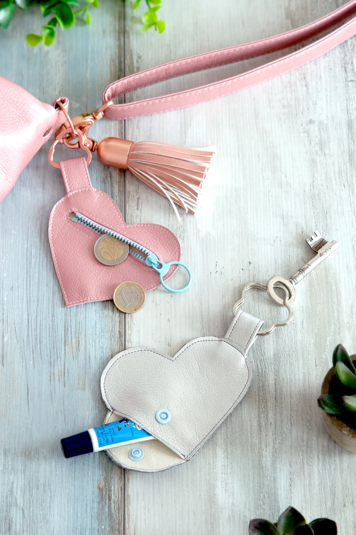 Herz-Täschchen Geschenkidee kostenloses Schnittmuster