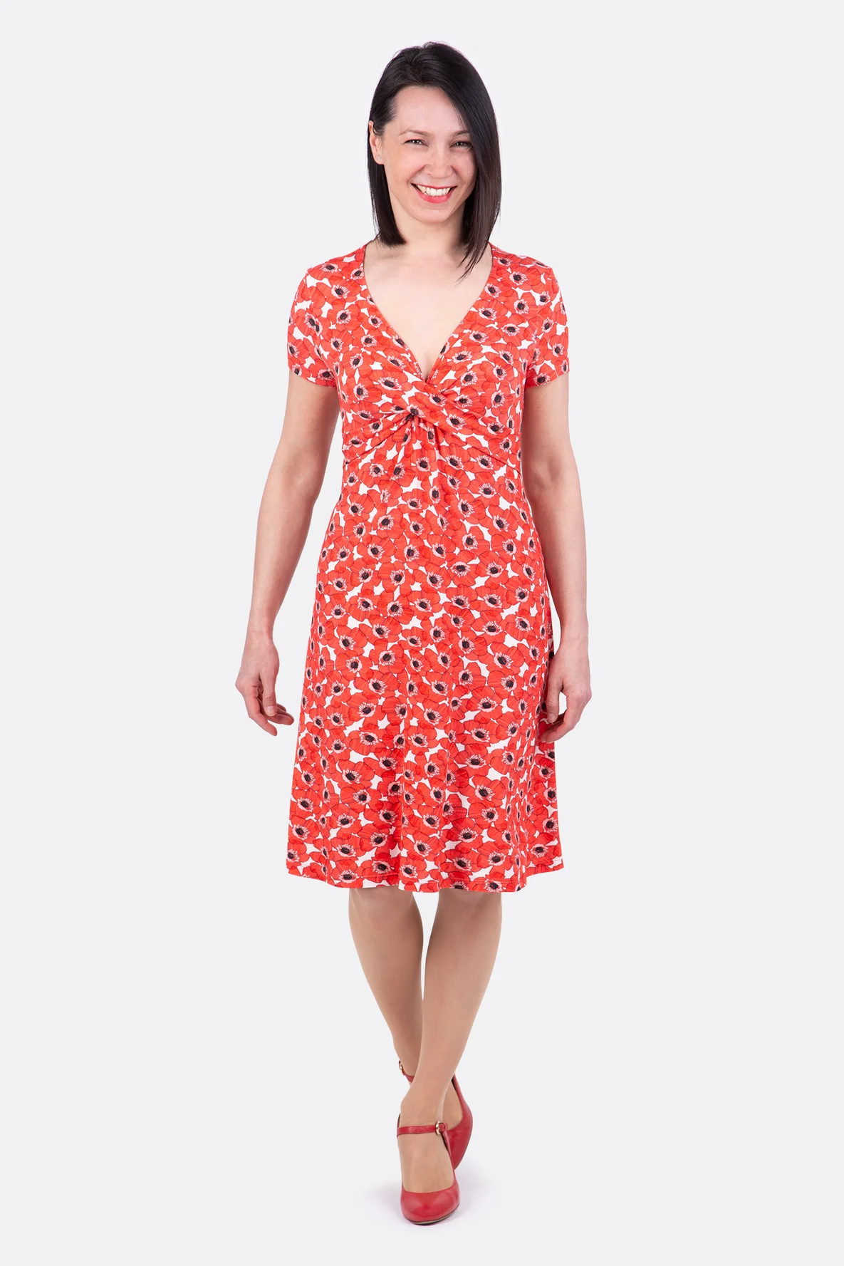 Schnittmuster Damenkleid Mohnblumen elegant selber nähen
