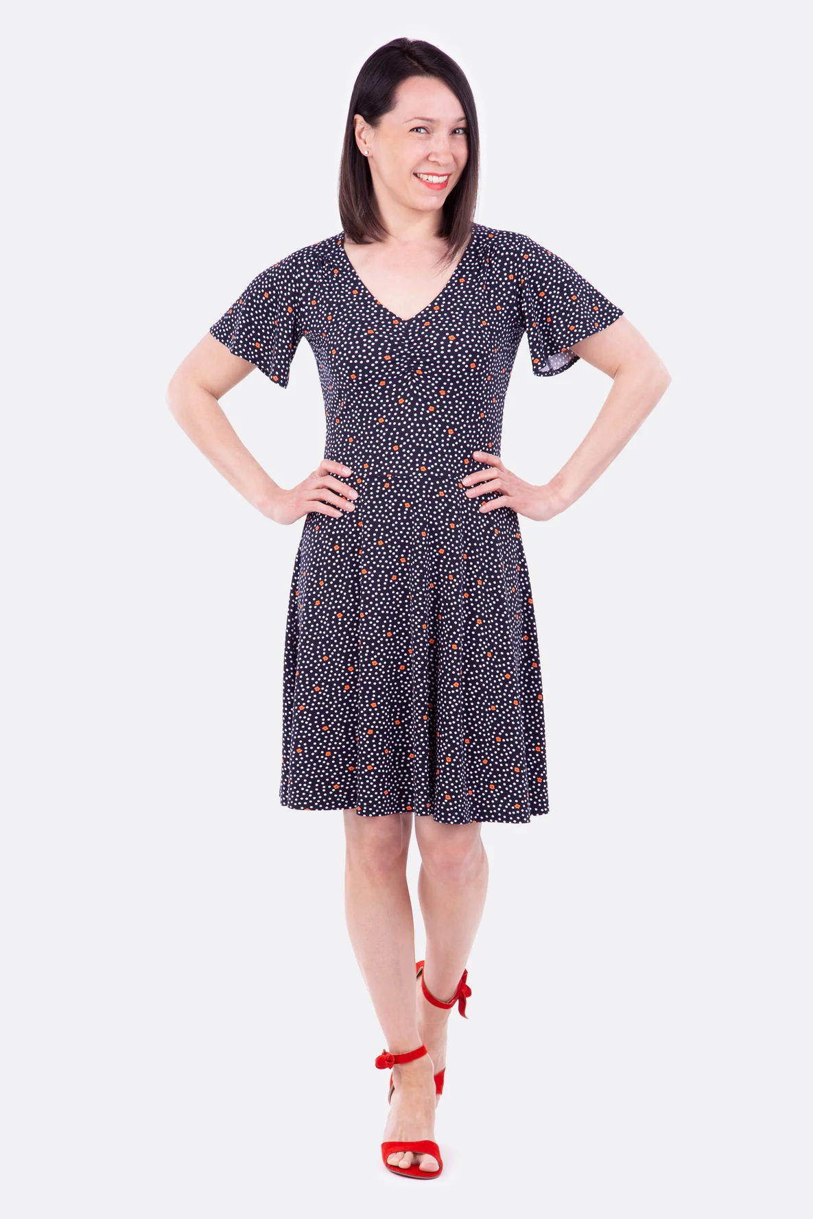 Schnittmuster Jerseykleid Sommer mit Flügelärmeln selber nähen