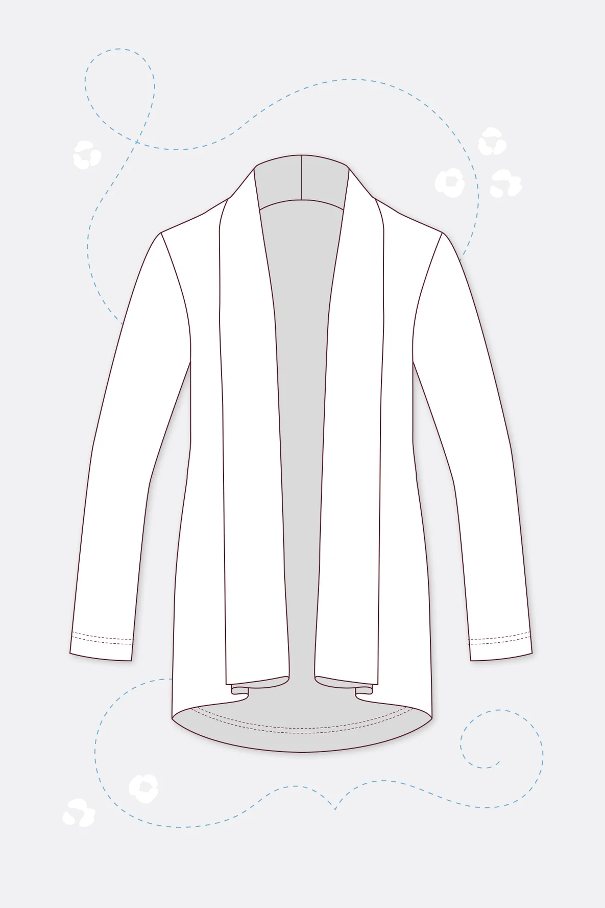 Schnittmuster Schalkragen-Cardigan Strickjacke nähen