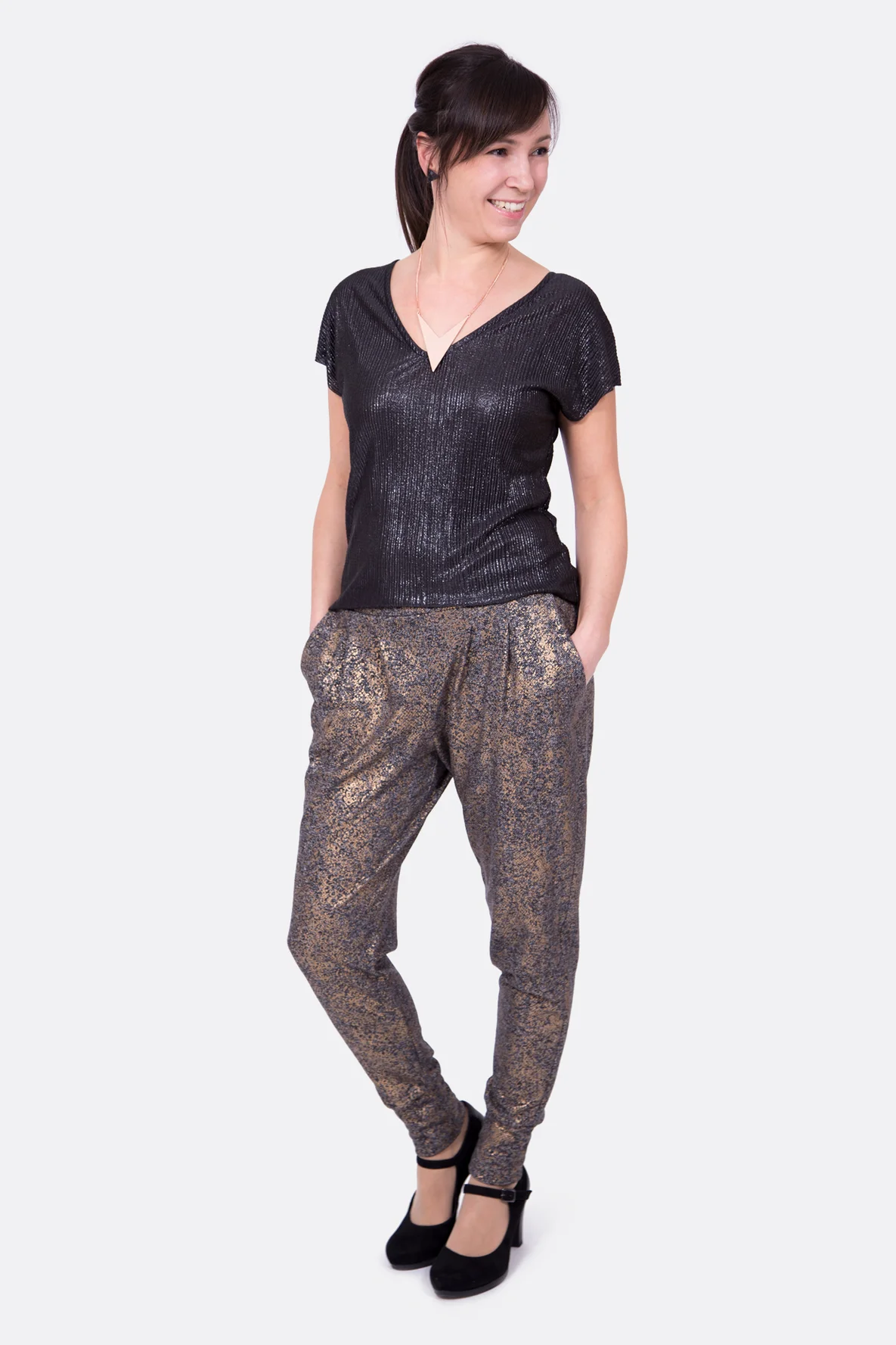 Schnittmuster Sweatpants Hose edel Nähanleitung