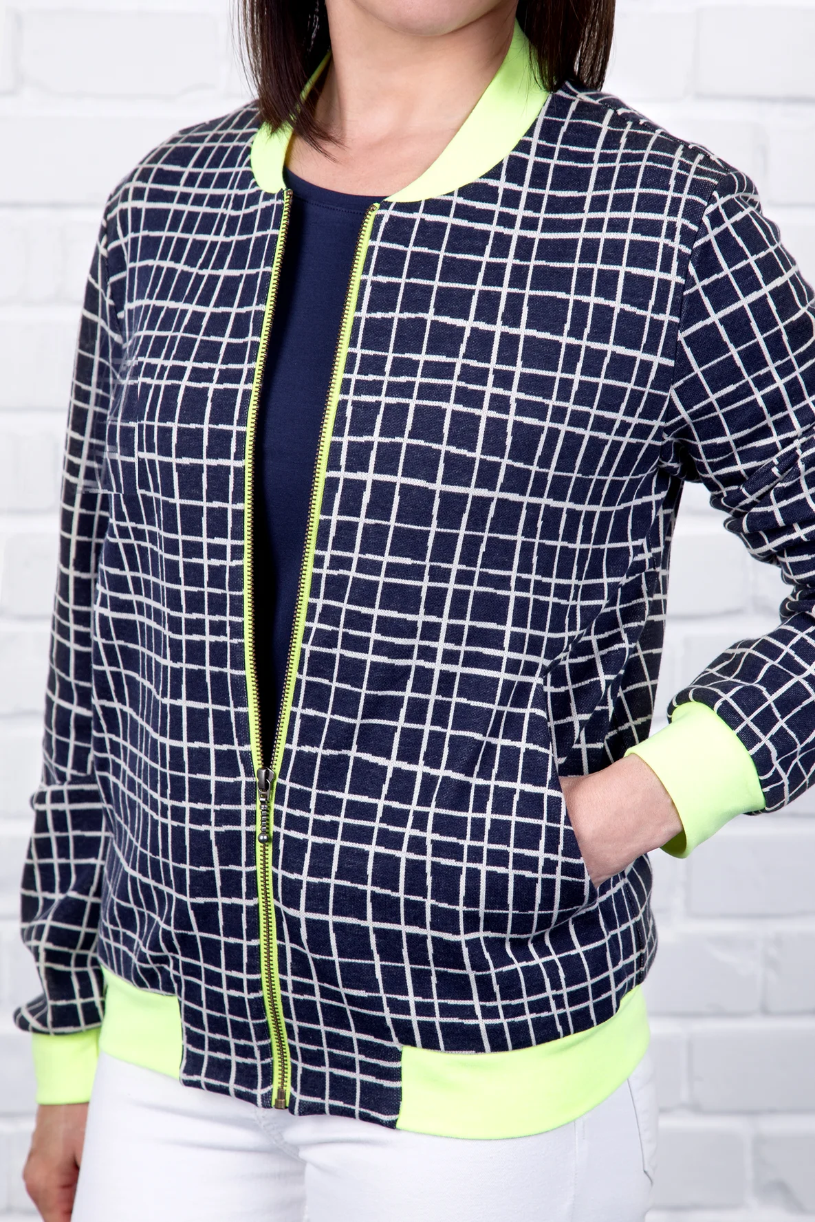 Schnittmuster Blouson Grid Neon Details Nähanleitung