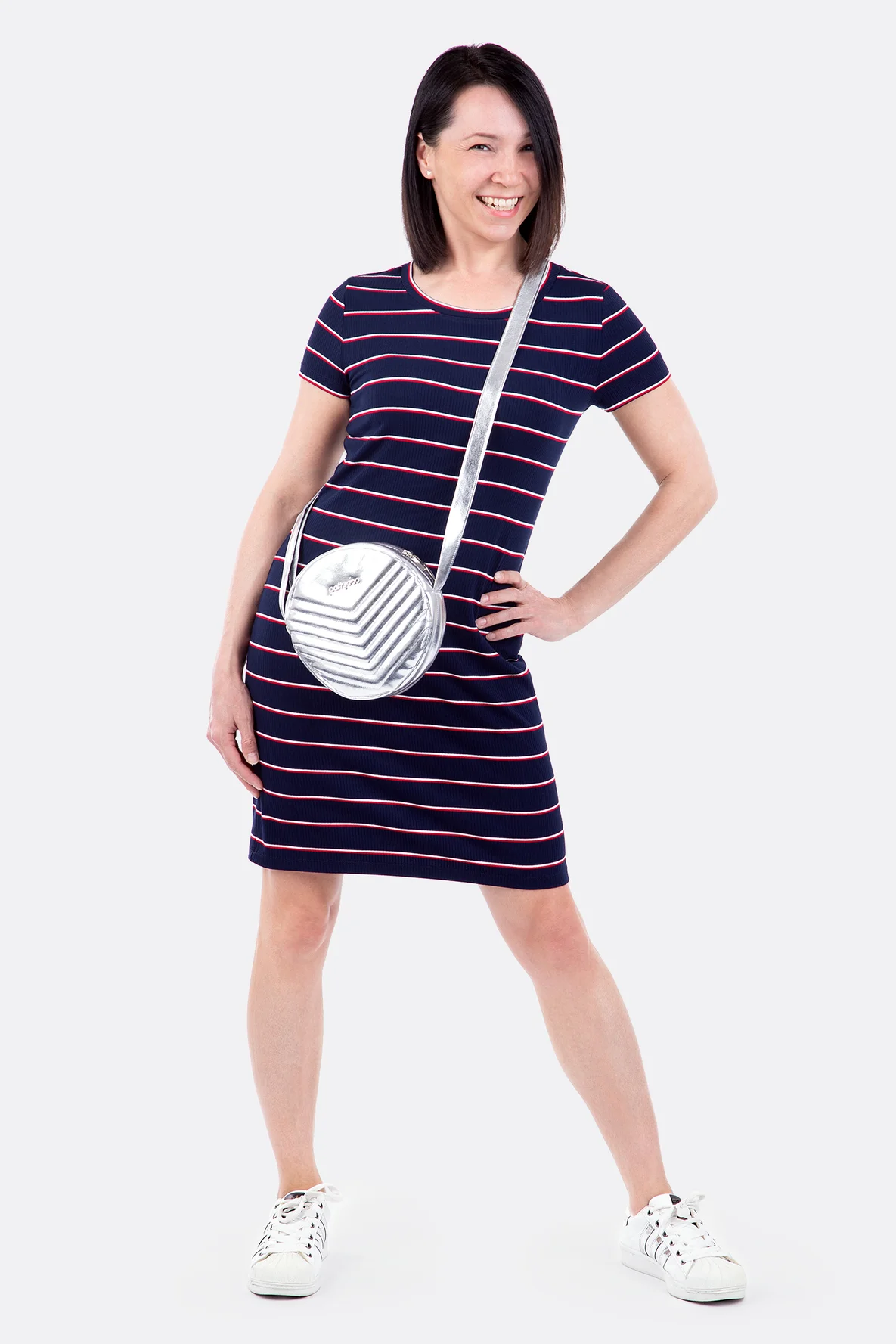 Schnittmuster Damen Minikleid Rippenjersey maritim selber nähen