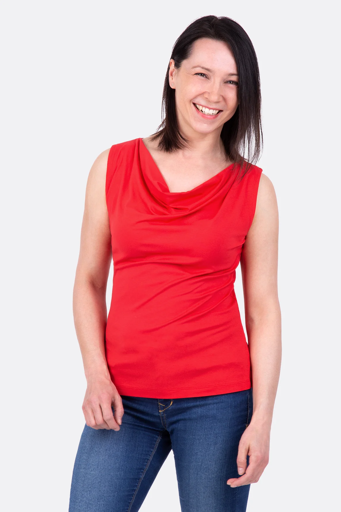 Schnittmuster Damentop Wasserfall Ausschnitt nähen