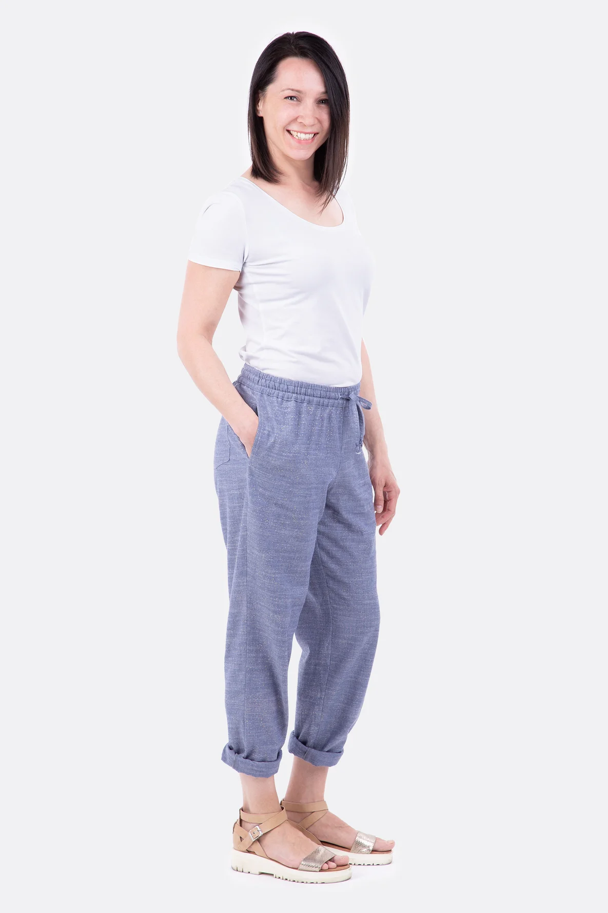 Schnittmuster Sommerhose Damen Chambray selber nähen