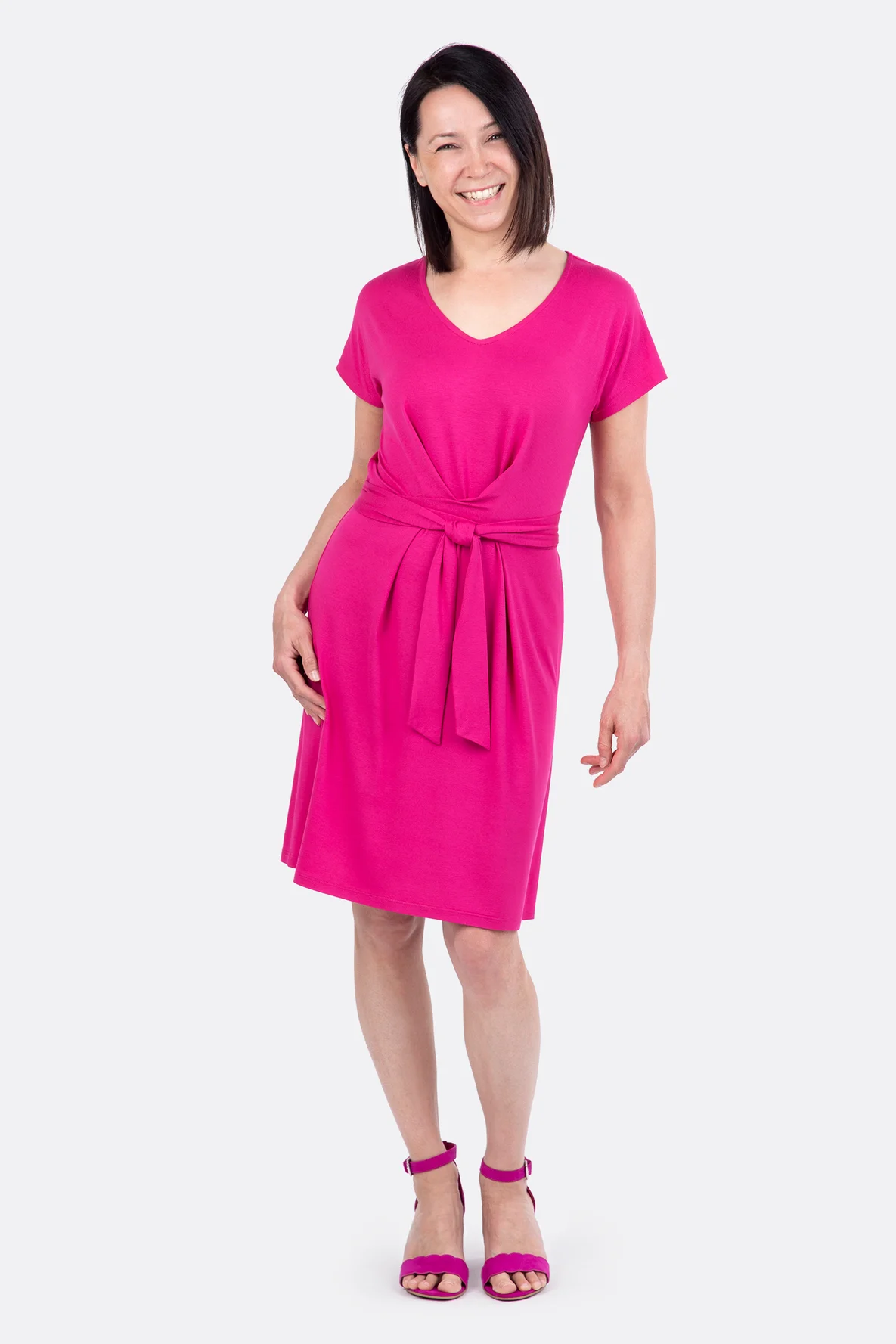 Schnittmuster Sommerkleid Viskosejersey mit Knoten selber nähen