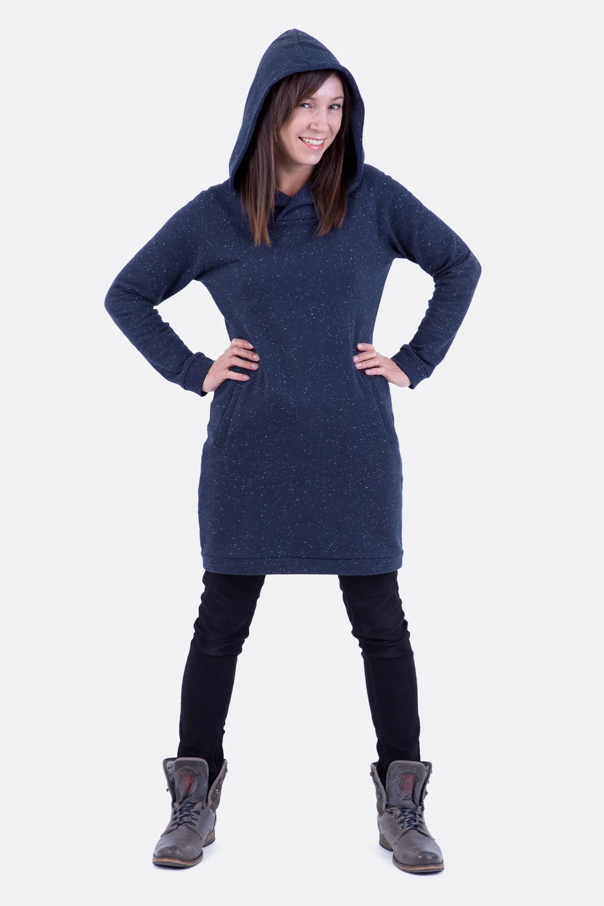 Hoodie Kleid Schnittmuster Sweatstoff
