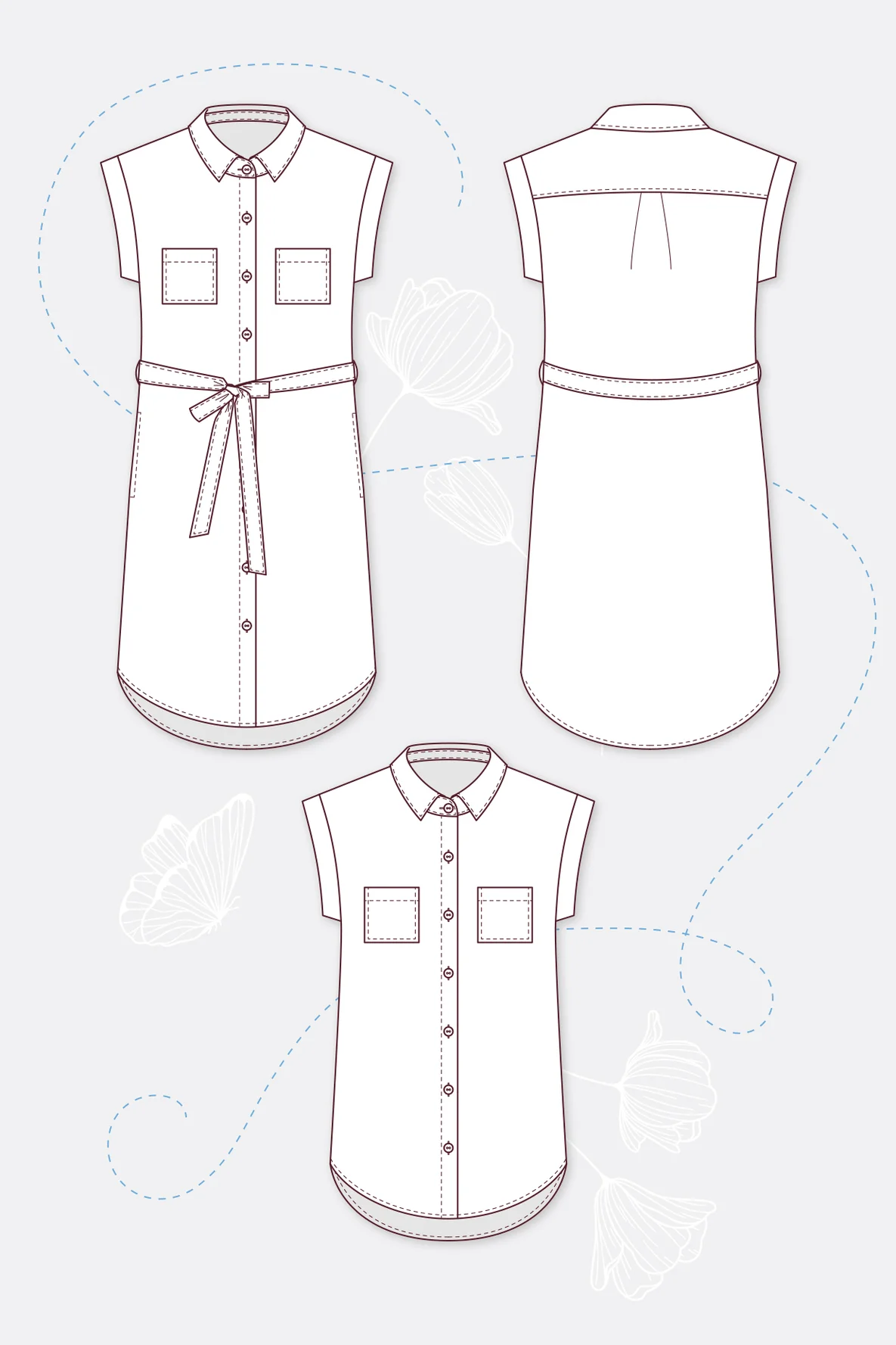 Schnittmuster Blusenkleid sommerlich selber nähen