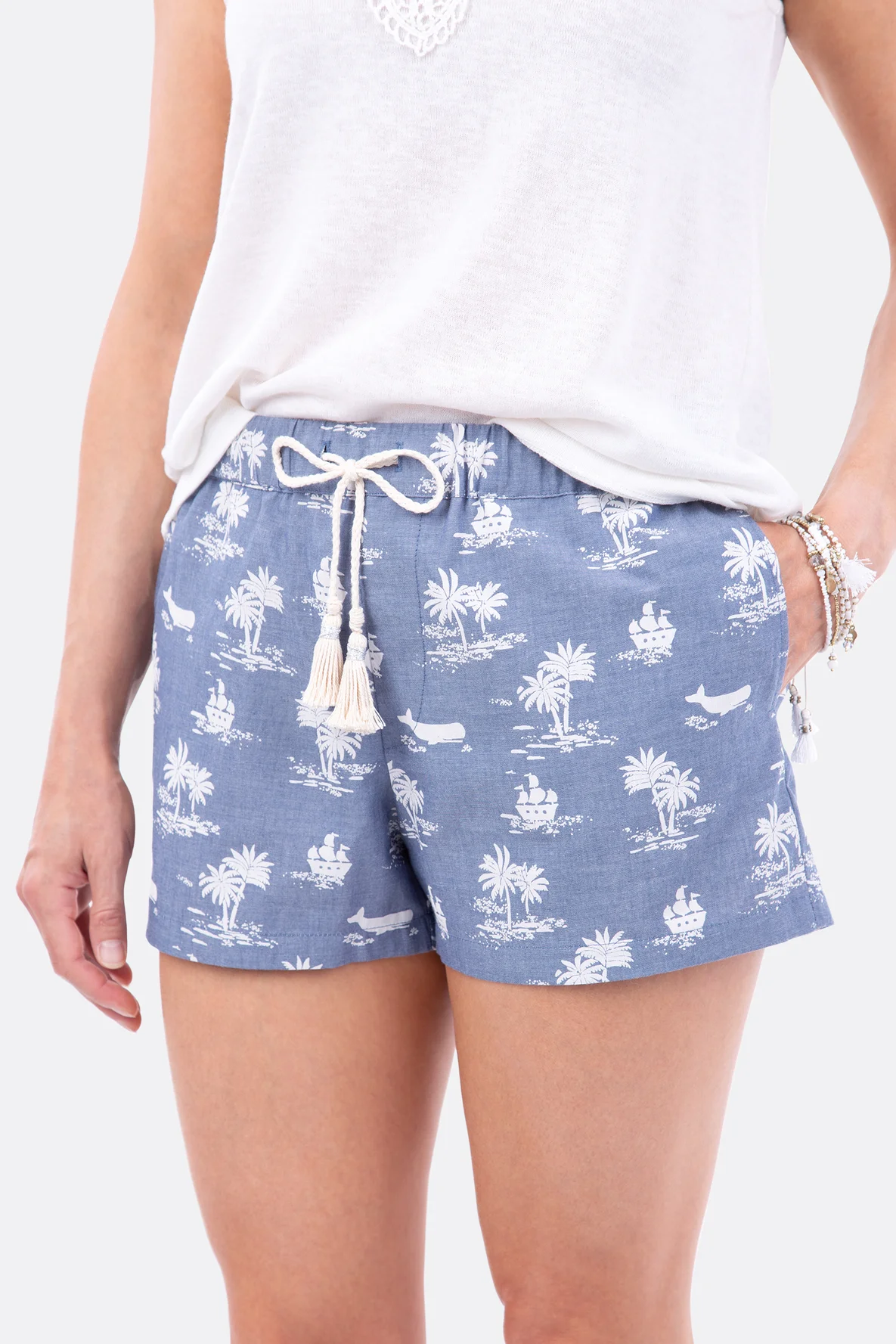 Schnittmuster Damen Shorts Chambray Kordel diy Naehanleitung