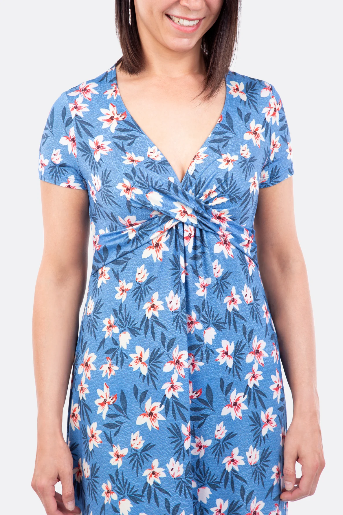 Schnittmuster Damen Sommerkleid Knoten Ausschnitt Naehanleitung