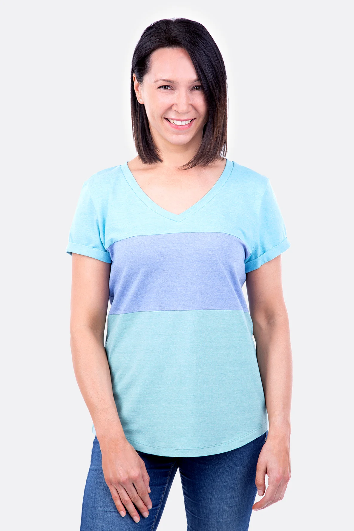 Schnittmuster Damenshirt Colour-Block Jersey