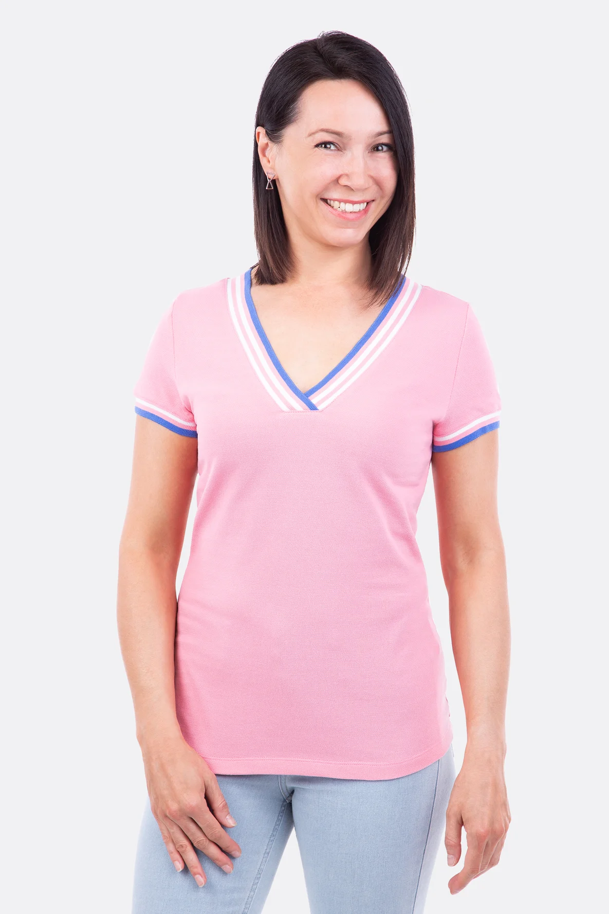 Schnittmuster sommerliches Frauen Pikeeshirt mit Bündchen 