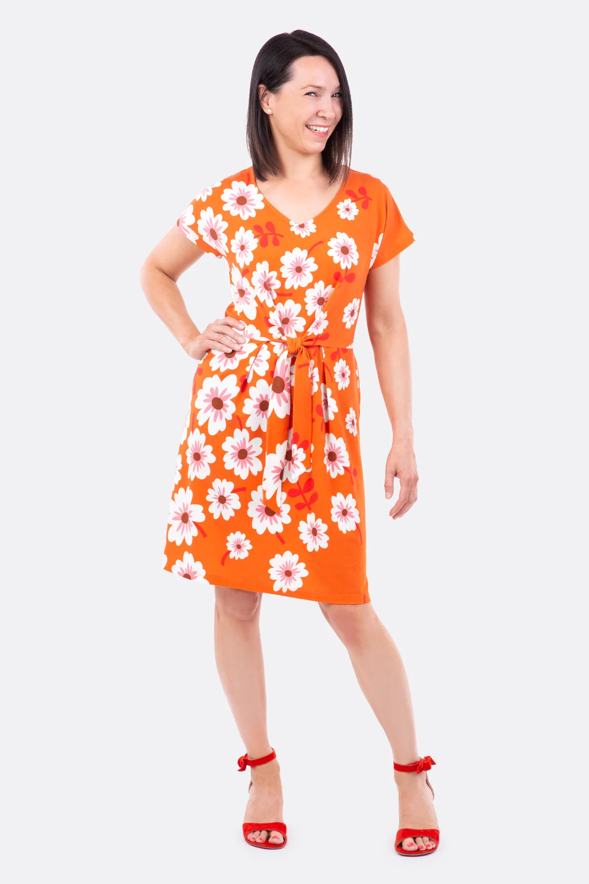 Schnittmuster Jerseykleid mit Knoten selbernähen