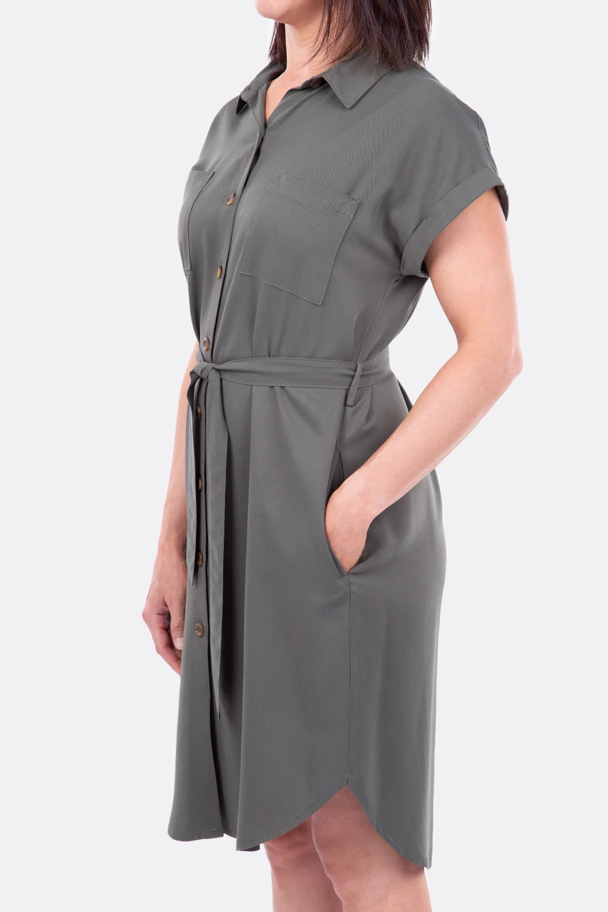 Schnittmuster Nähanleitung Blusenkleid Viskose runder Saum