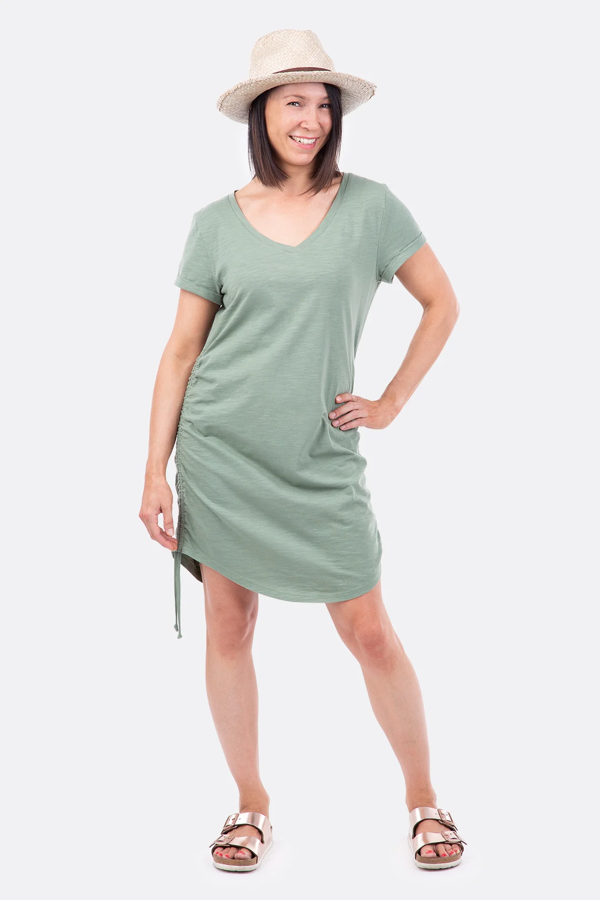 Schnittmuster Shirt Kleid anpassen sommerlich Raffung