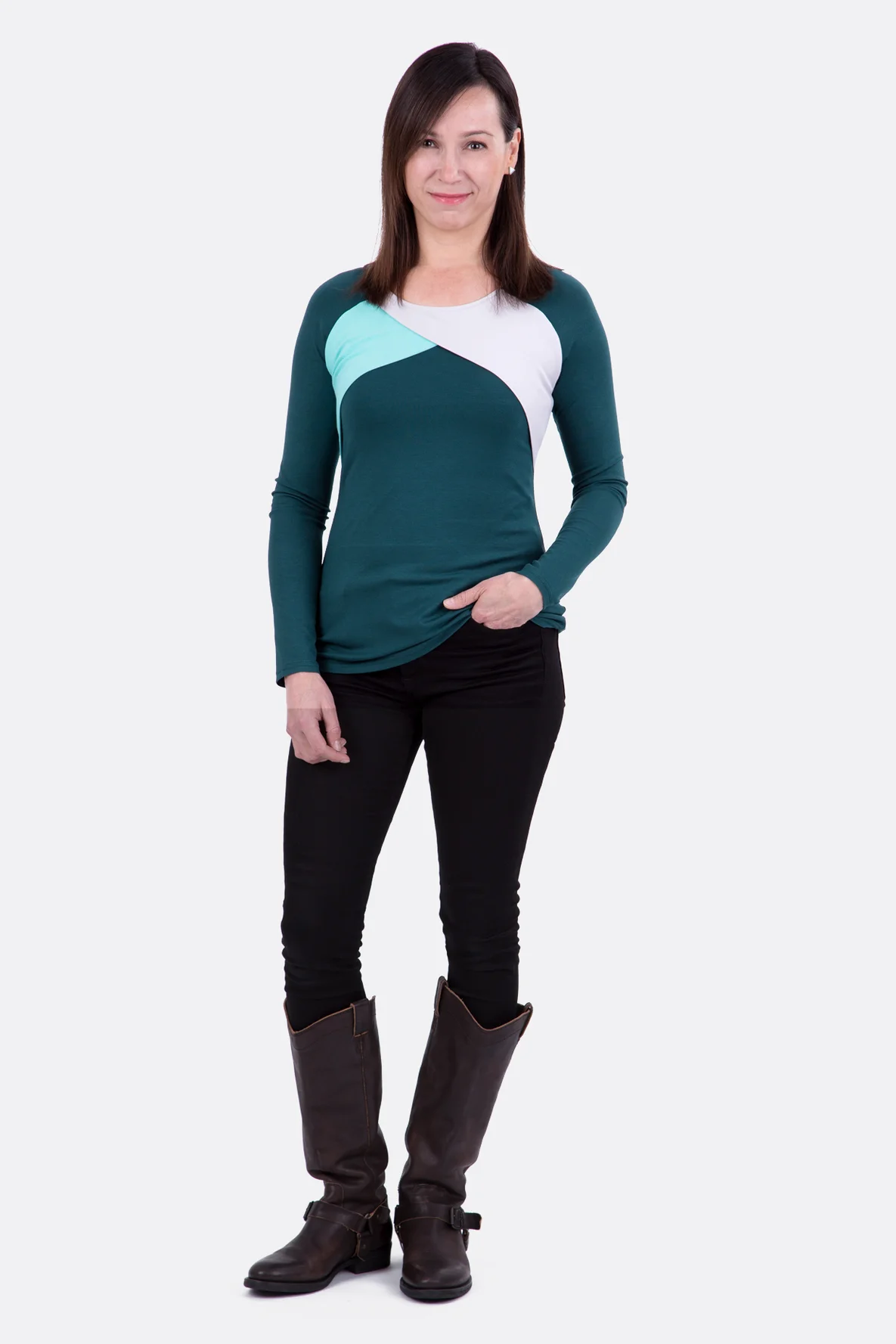 Schnittmuster Damen Raglanshirt Anleitung Outfit