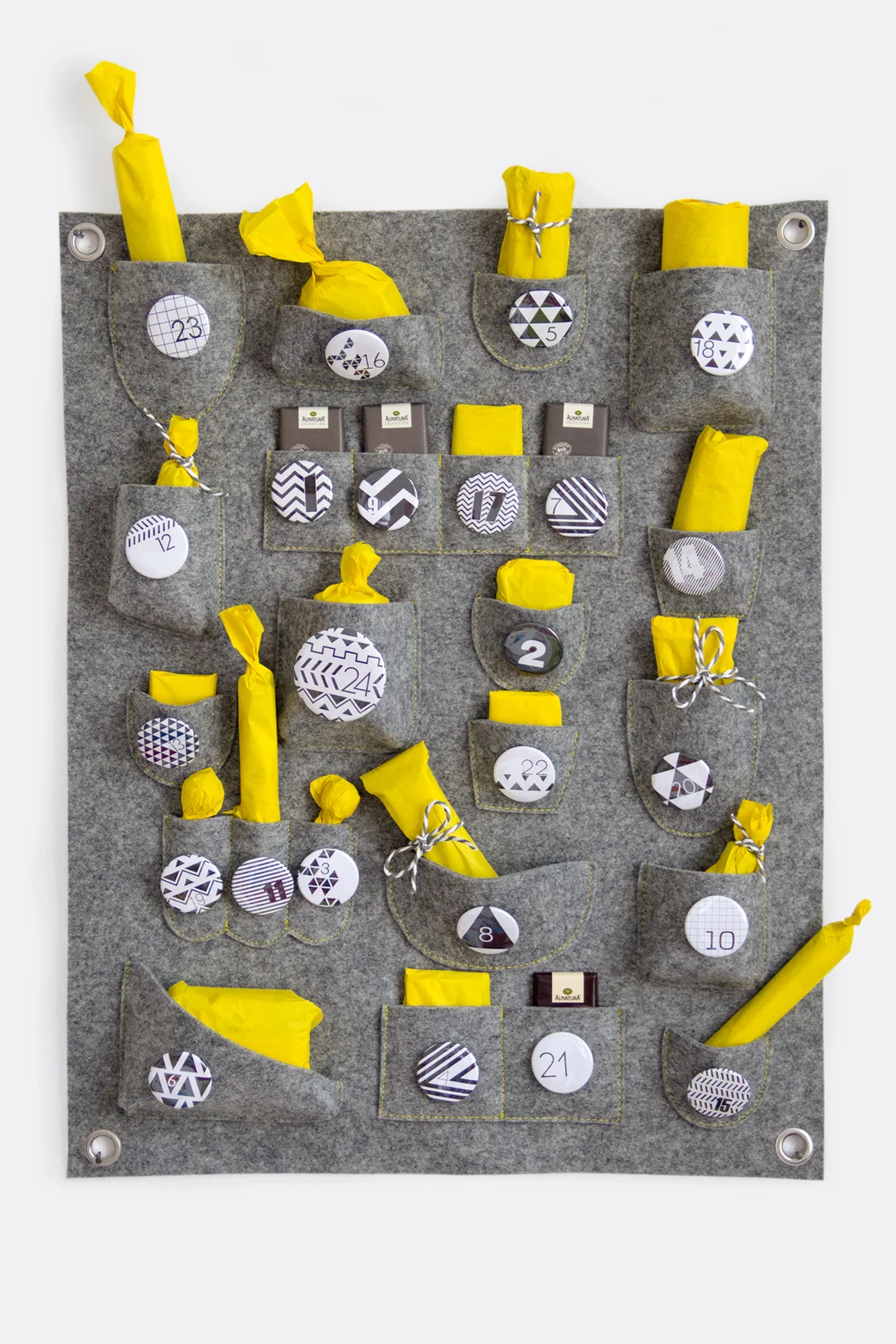 Schnittmuster Freebie Nähanleitung Wandutensilo Weihnachtskalender nähen