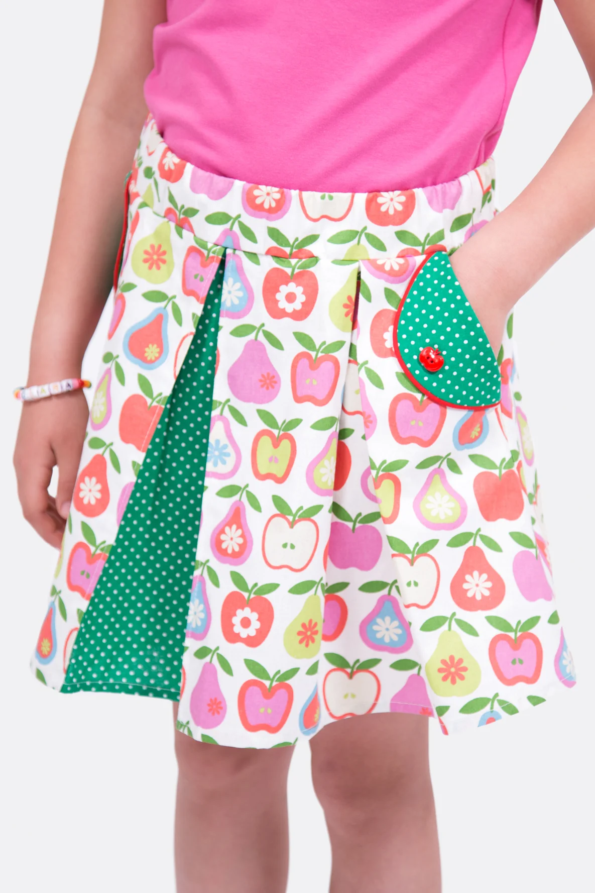 Schnittmuster Kinder Faltenrock Eingrifftaschen nähen