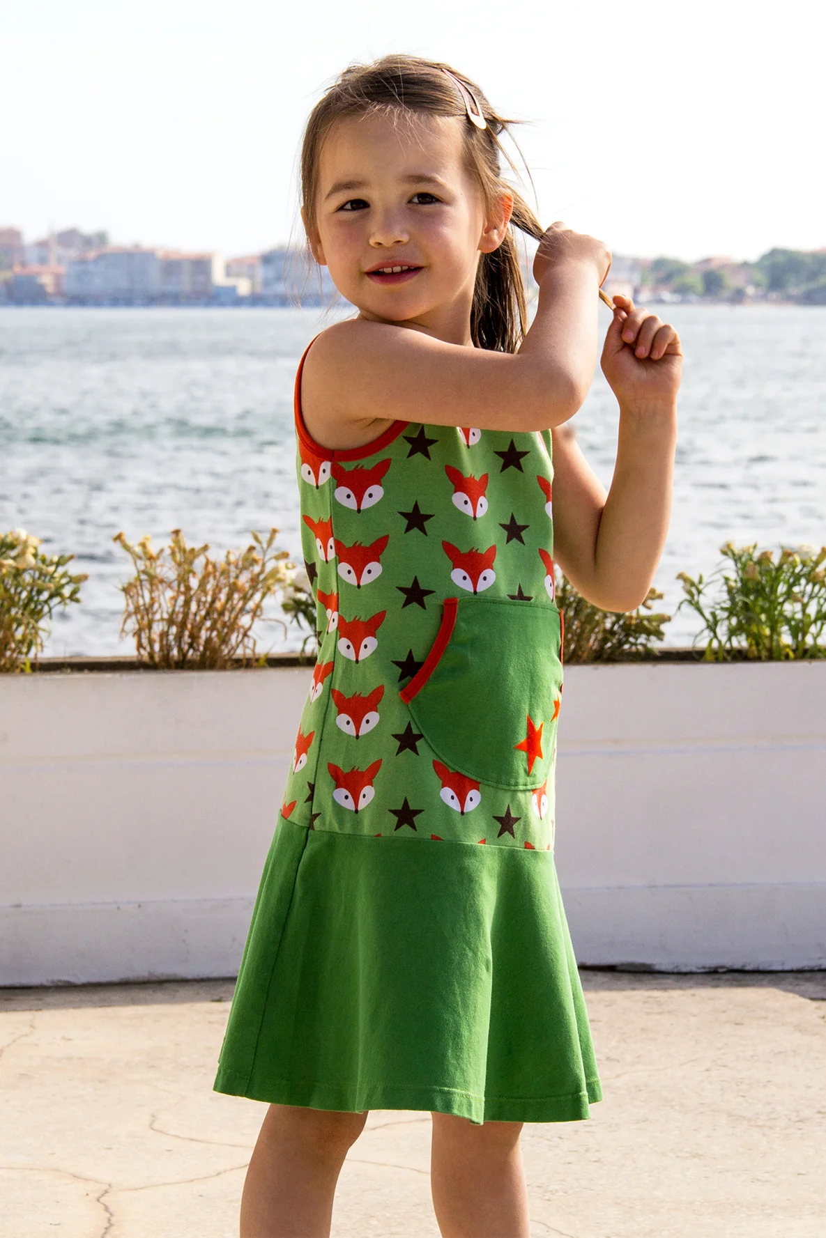 Schnittmuster Kinder Jerseykleid  Kängurutasche nähen