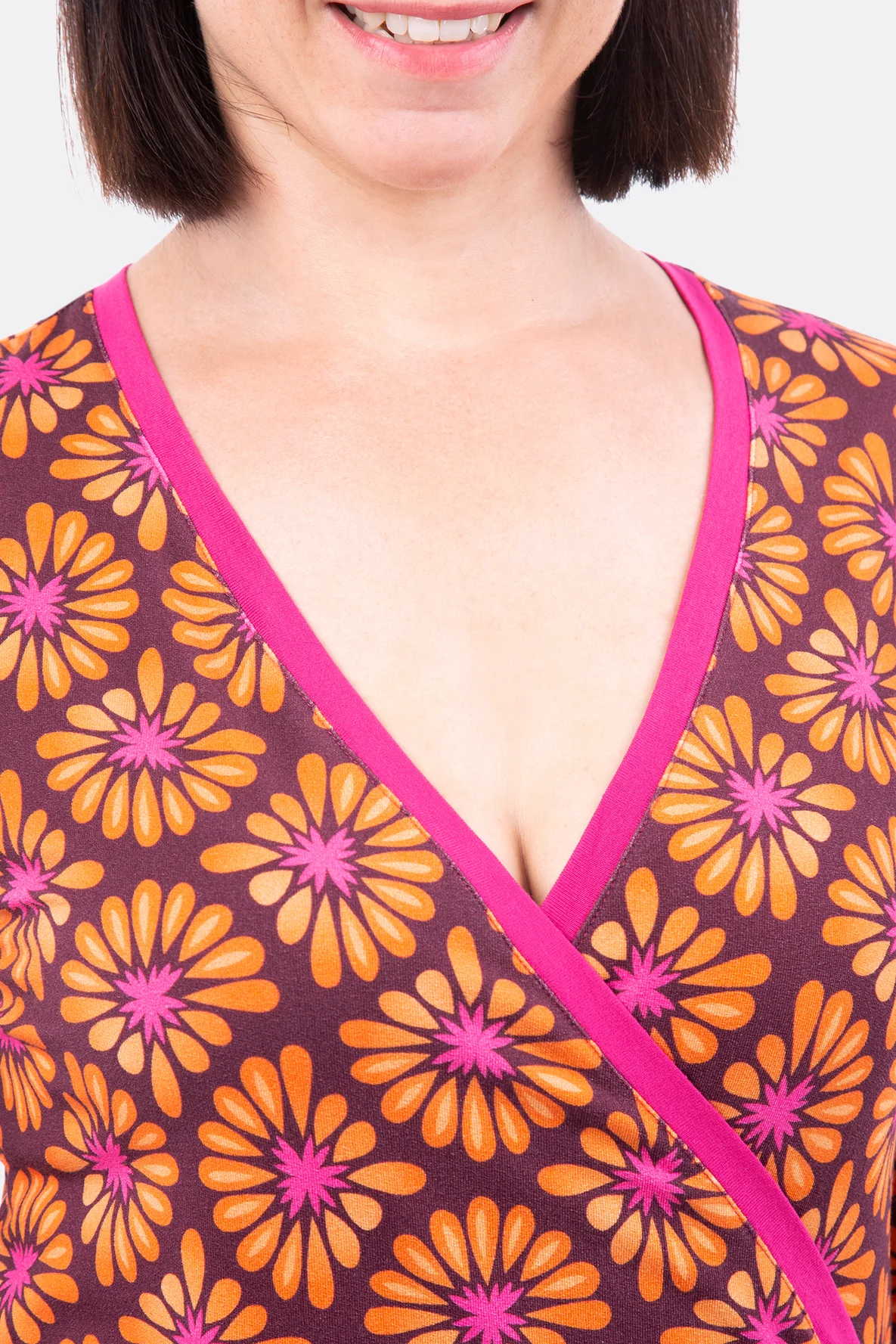 Nähanleitung Wickelkleid Jersey mit Bündchen selbernähen