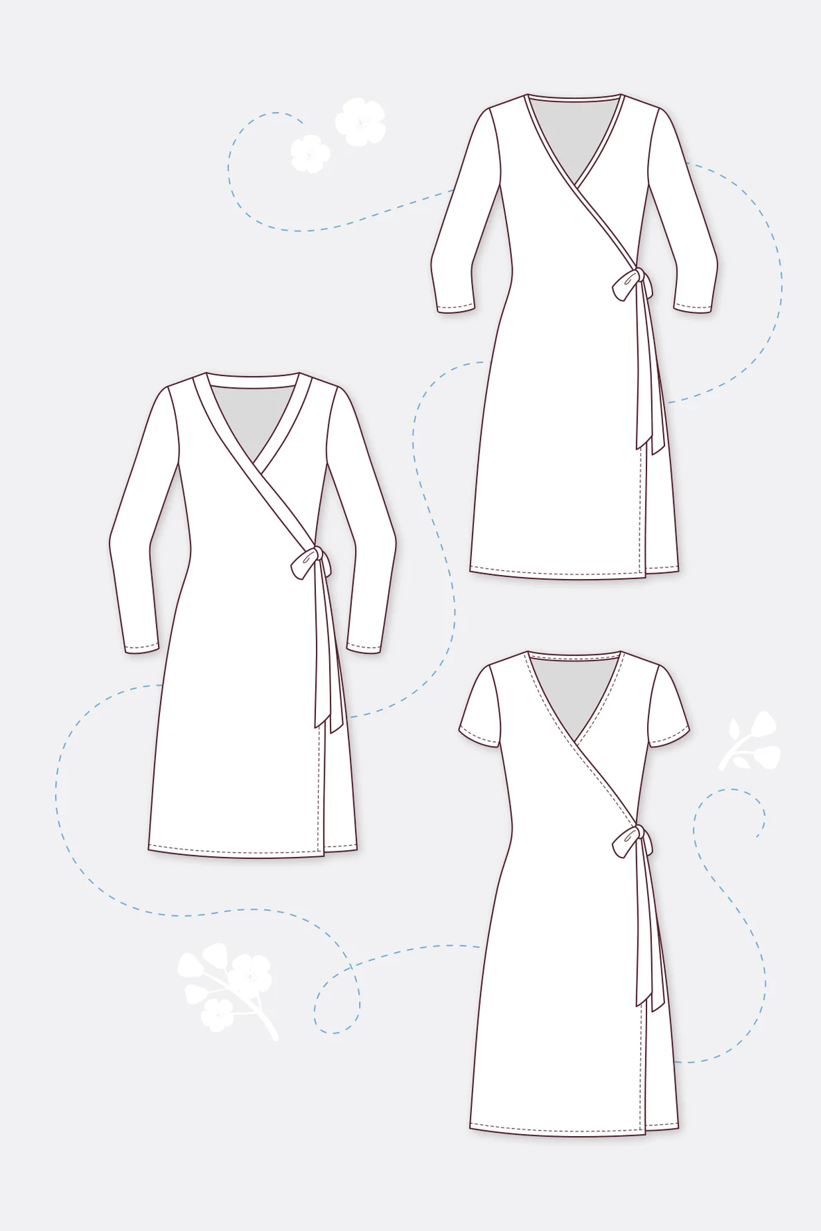 Schnittmuster Wickelkleid selbernähen Varianten