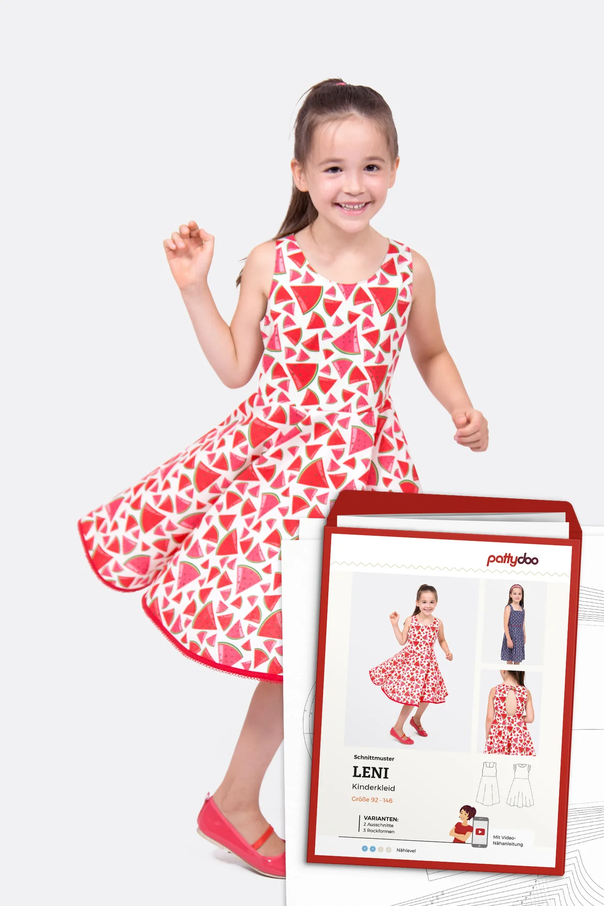 Papierschnittmuster Leni Kinderkleid selber naehen