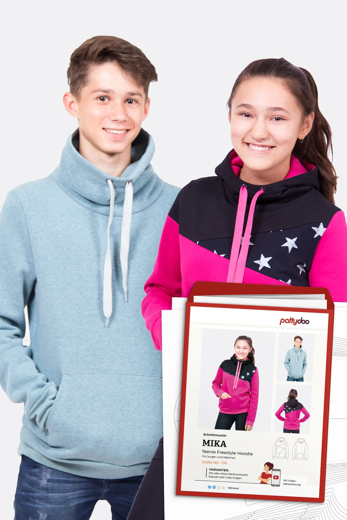 Papierschnittmuster Mika Freestyle Hoodie selber naehen
