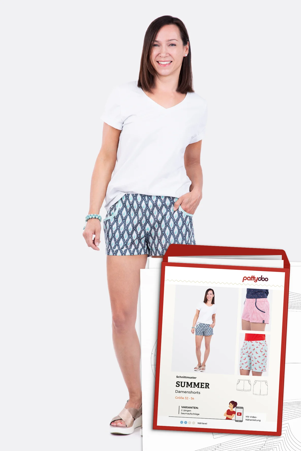 Papierschnittmuster Summer Damenshorts selber naehen