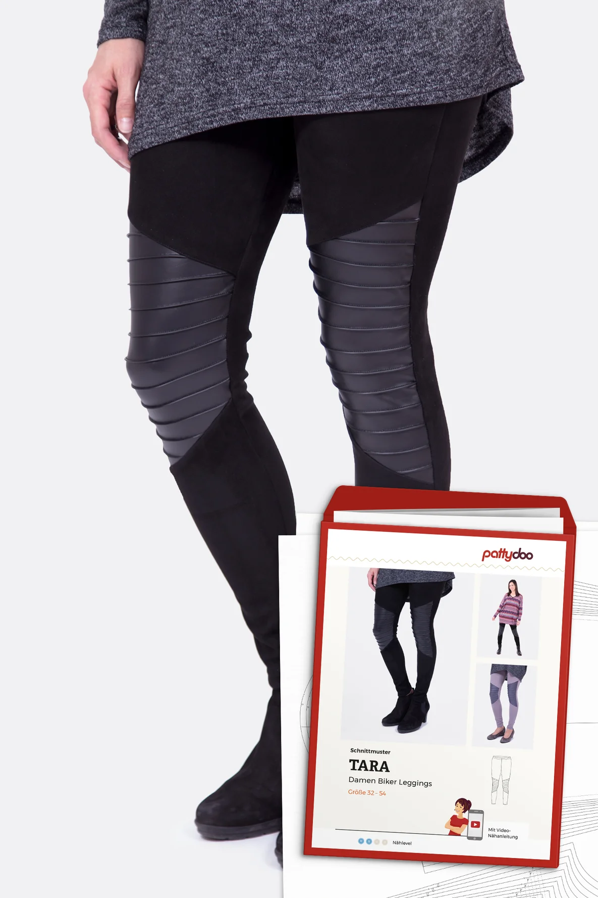 Papierschnittmuster Tara Bikerleggings selber naehen