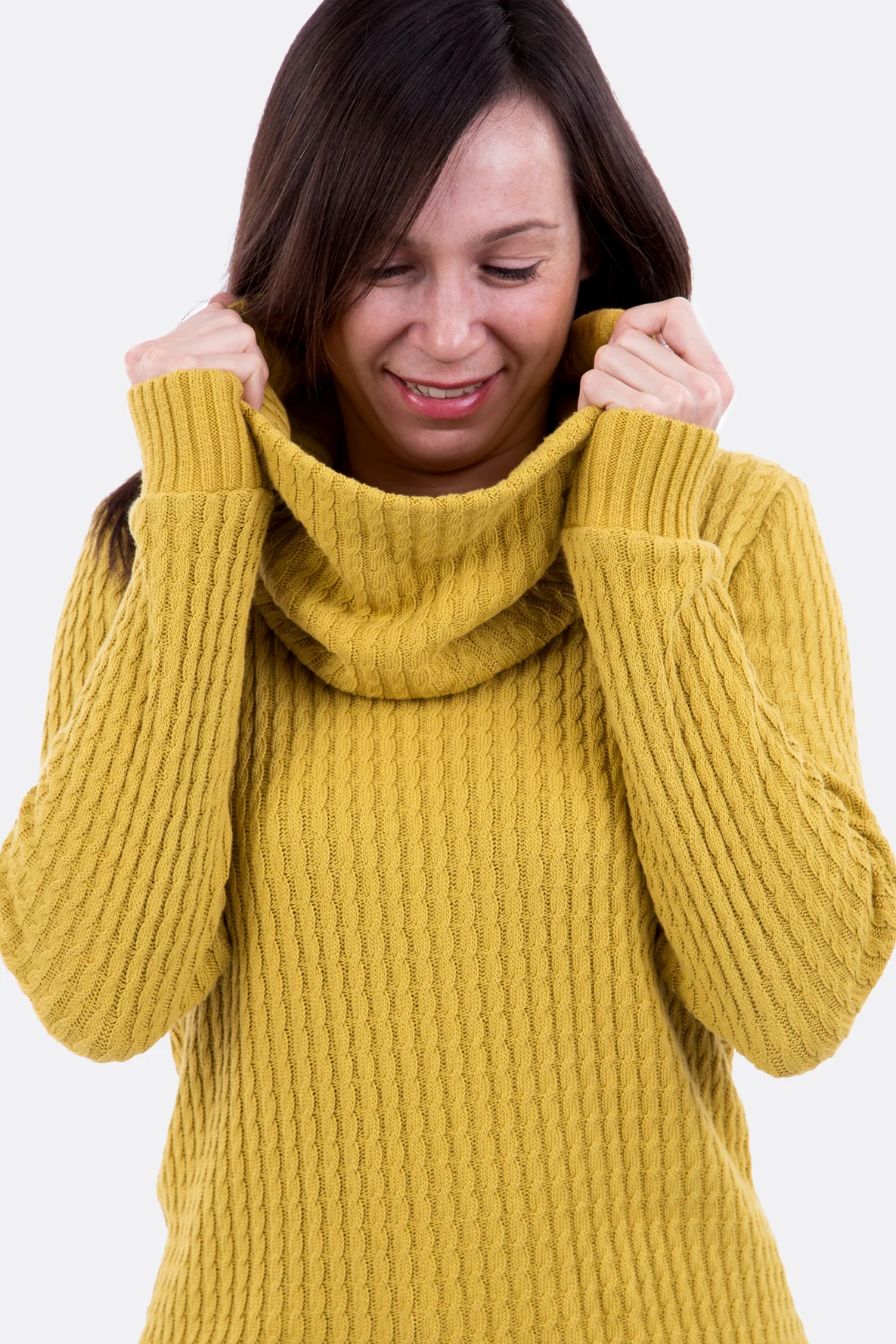 Schnittmuster für einen Rollkragen Pullover aus Strickstoff