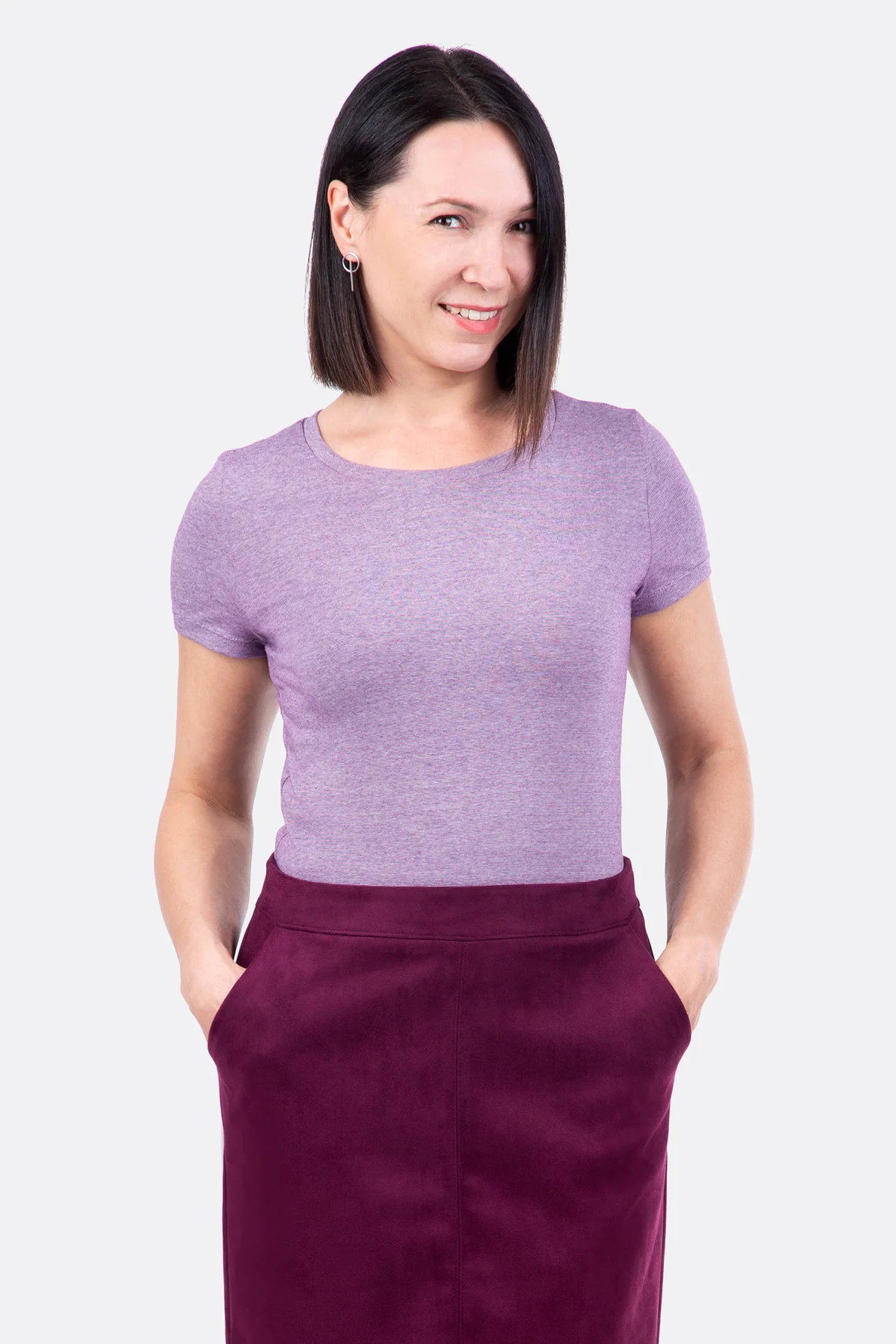 Schnittmuster Basic Shirt mit Rundhals aus Jersey selbernähen