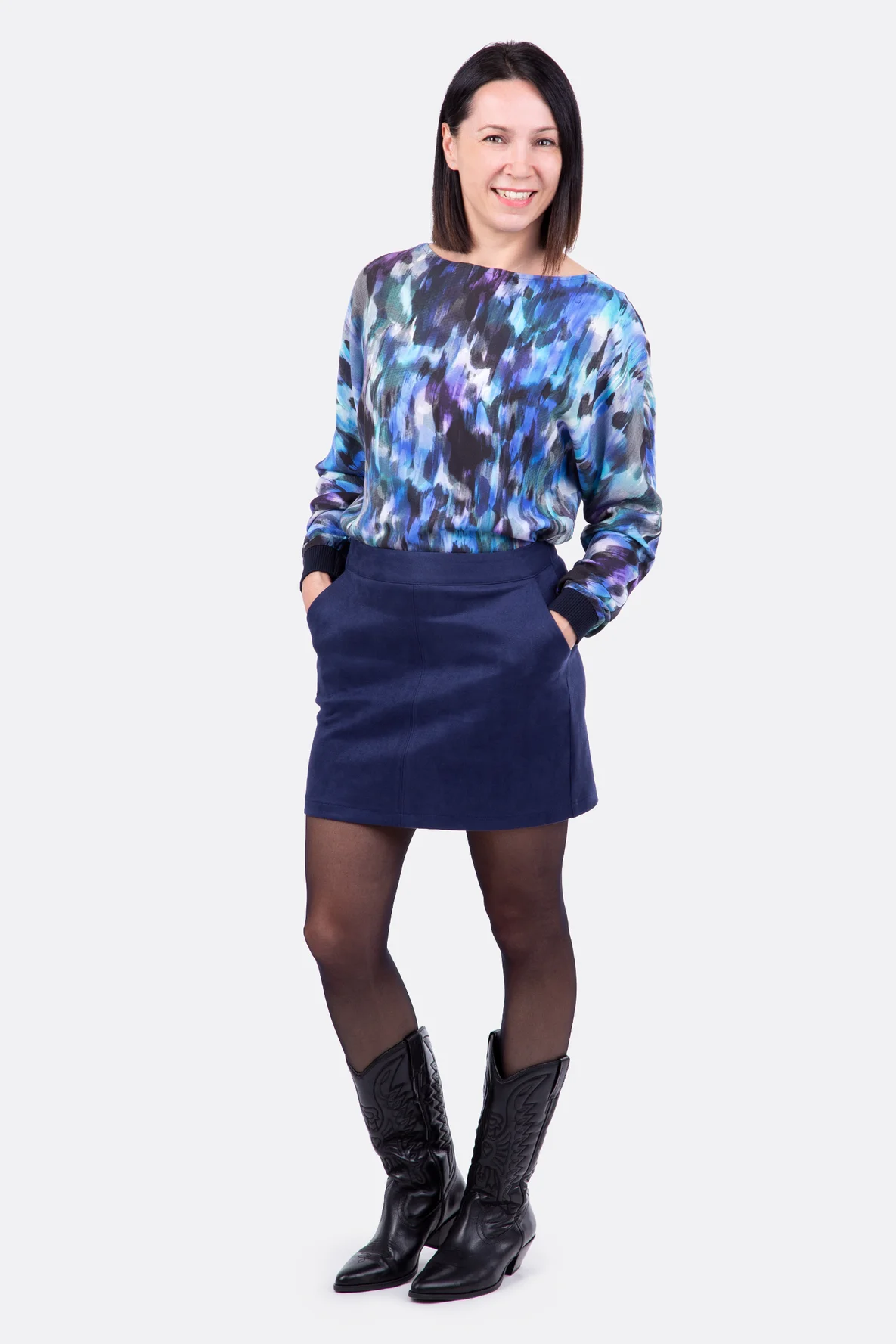 Schnittmuster Damenrock aus Velours herbstlich nähen