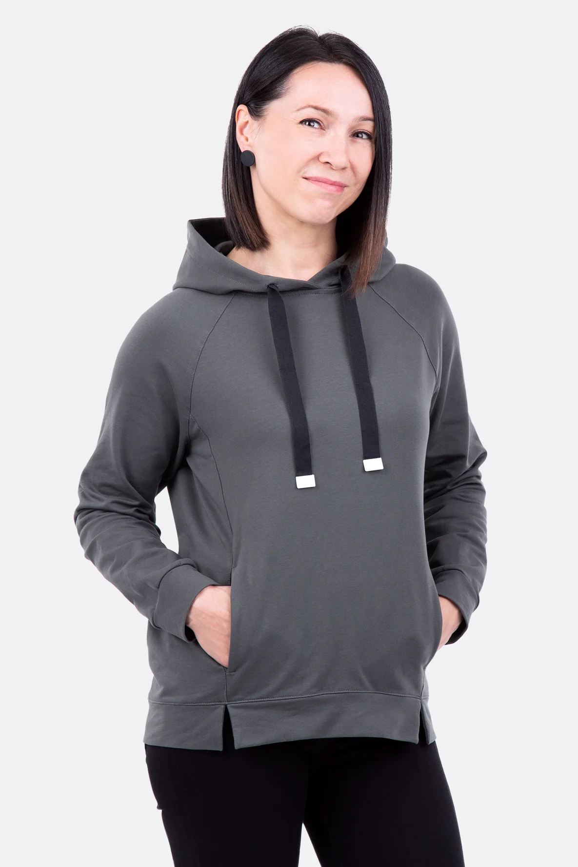 Schnittmuster Kapuzenshirt für Frauen mit Nahttaschen DIY-Tutorial