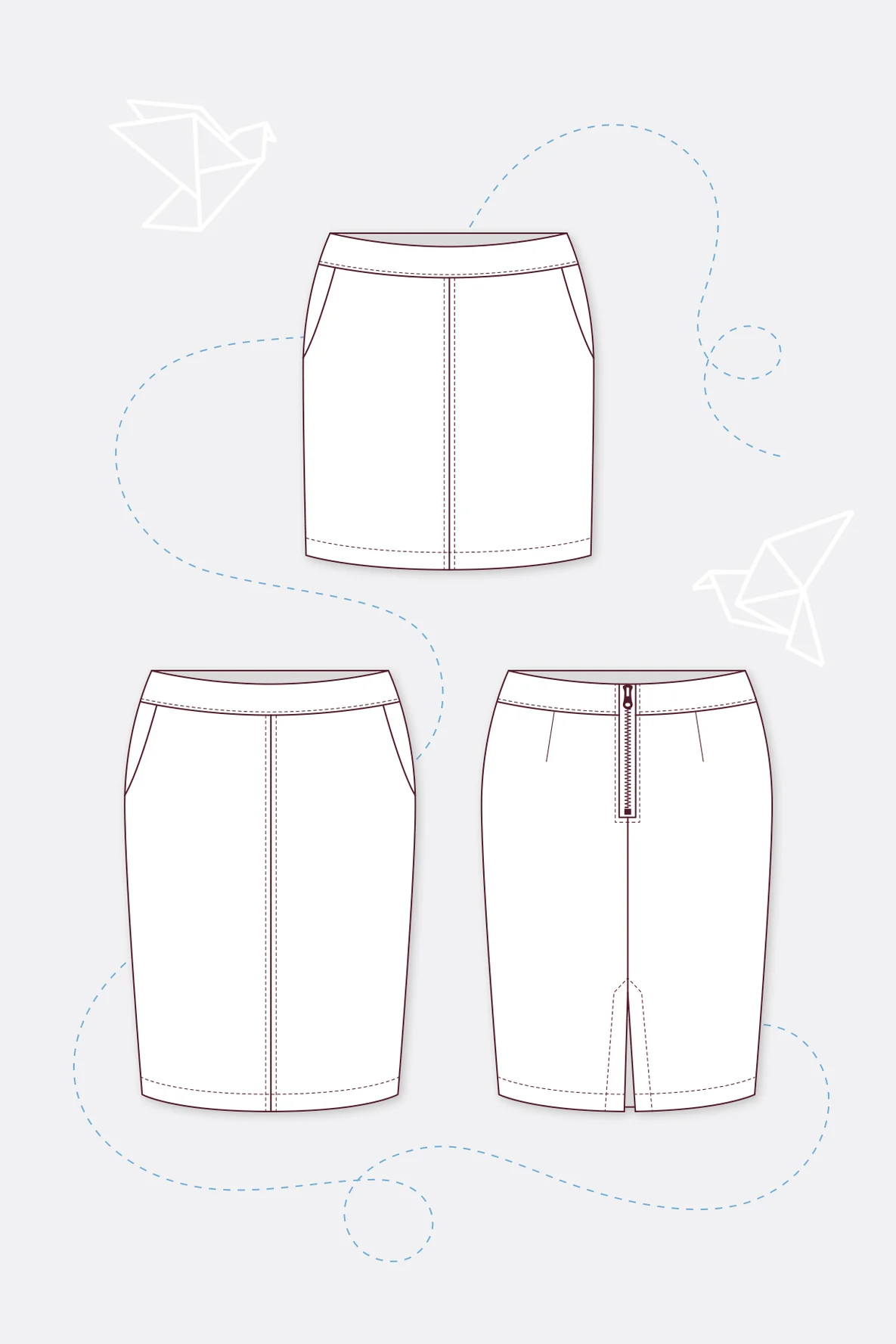 Schnittmuster Minirock Bleistiftrock Anleitung zum Selbernähen