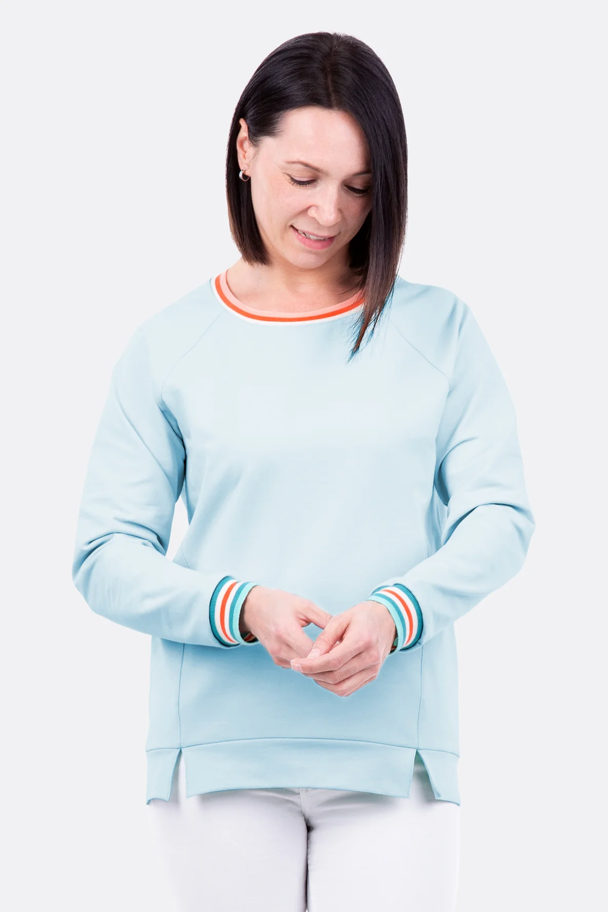 Schnittmuster  Herbstpullover Saumschlitze 