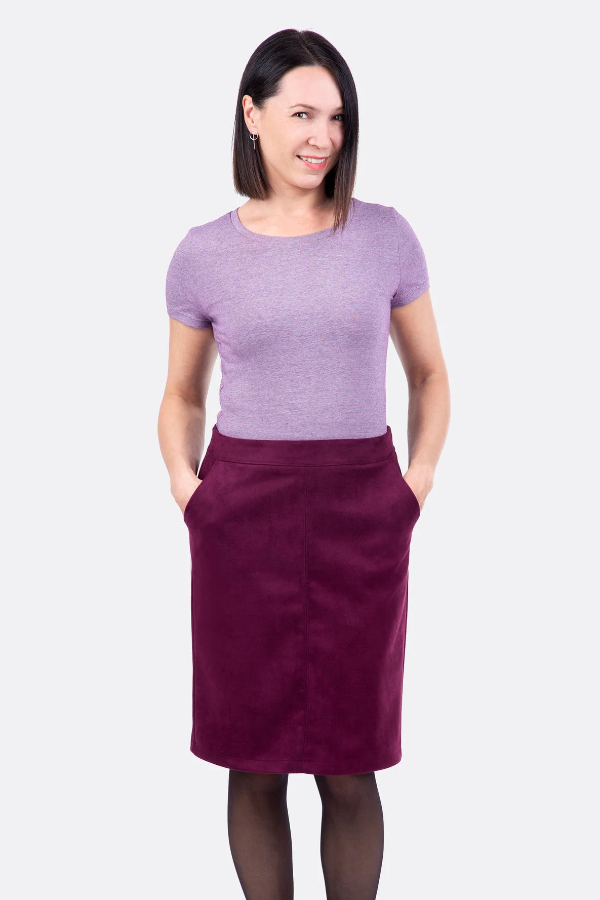 Schnittmuster Veloursrock knielang elegant zum Selbernähen